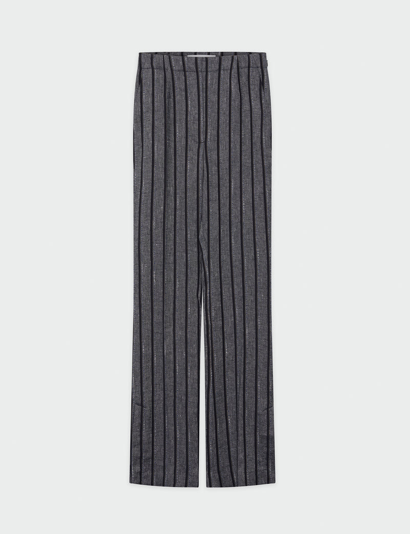 DAY Birger ét Mikkelsen Ally - Cotton Blend Stripe Pants 190303 BLACK