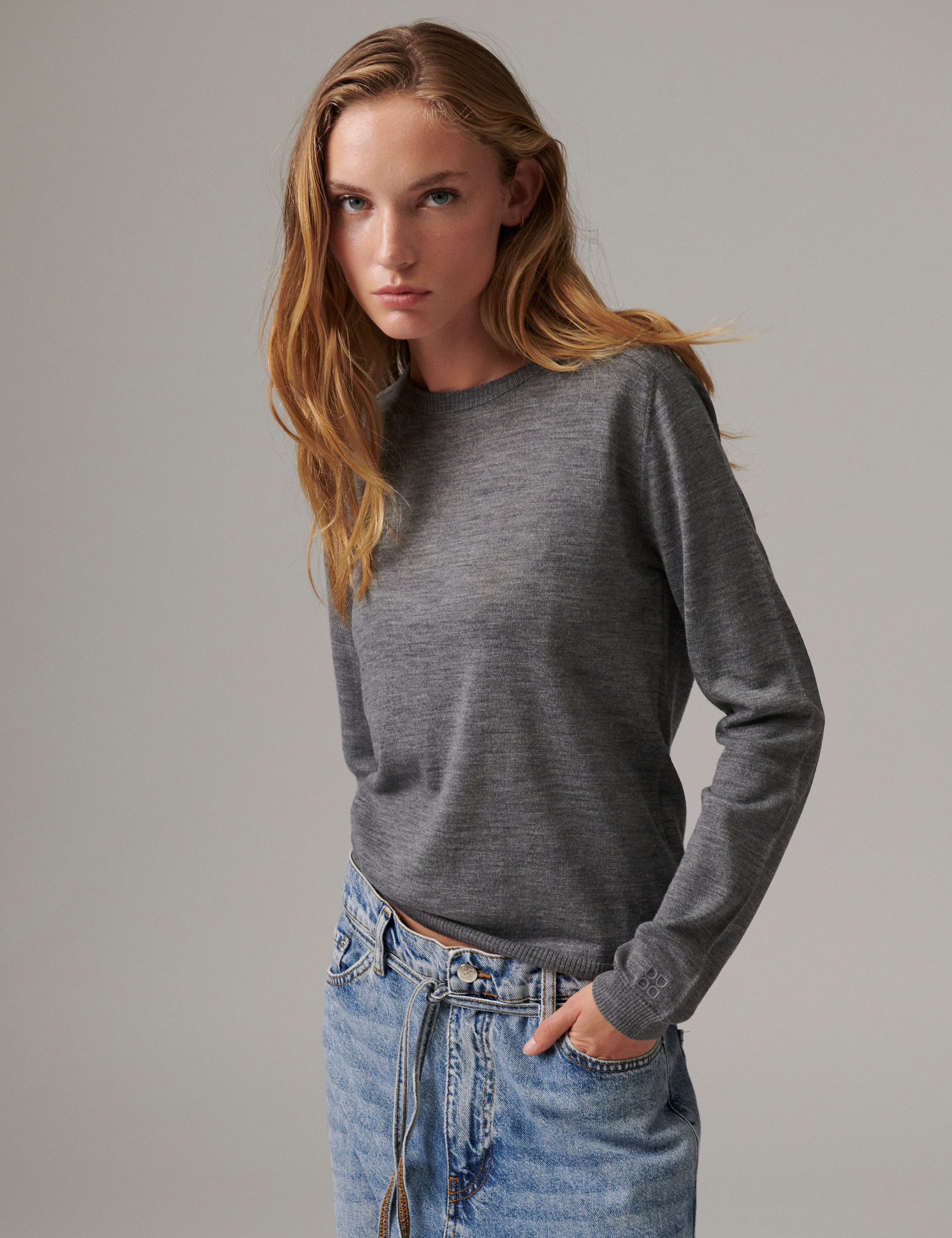 DAY Birger ét Mikkelsen Annabelle - Daily Elements Pullover 500006 Medium Grey Melange