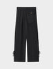 Belle - Contrast Linen - Pants - Black