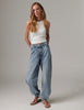 DAYBlaire Cuff - Soft Denim Structure - Jeans - Light Blue