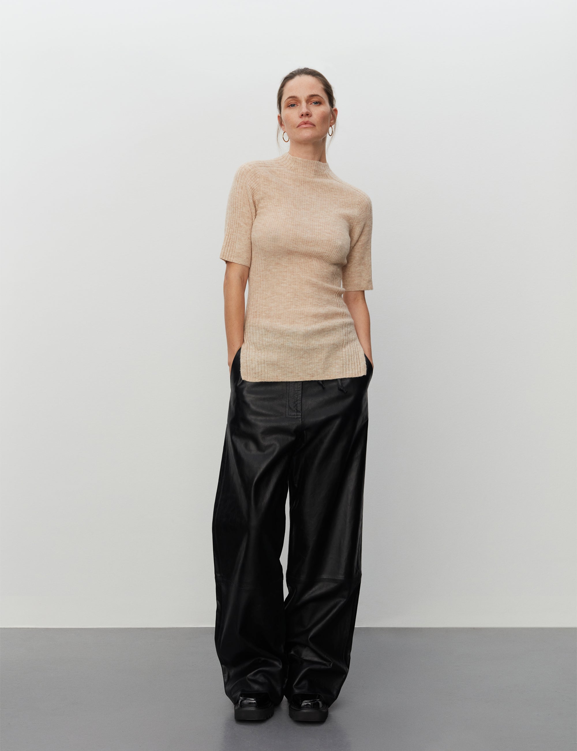 DAY Birger ét Mikkelsen Claudia - Merino Blend Tops & T-Shirts 500002 CREME MELANGE