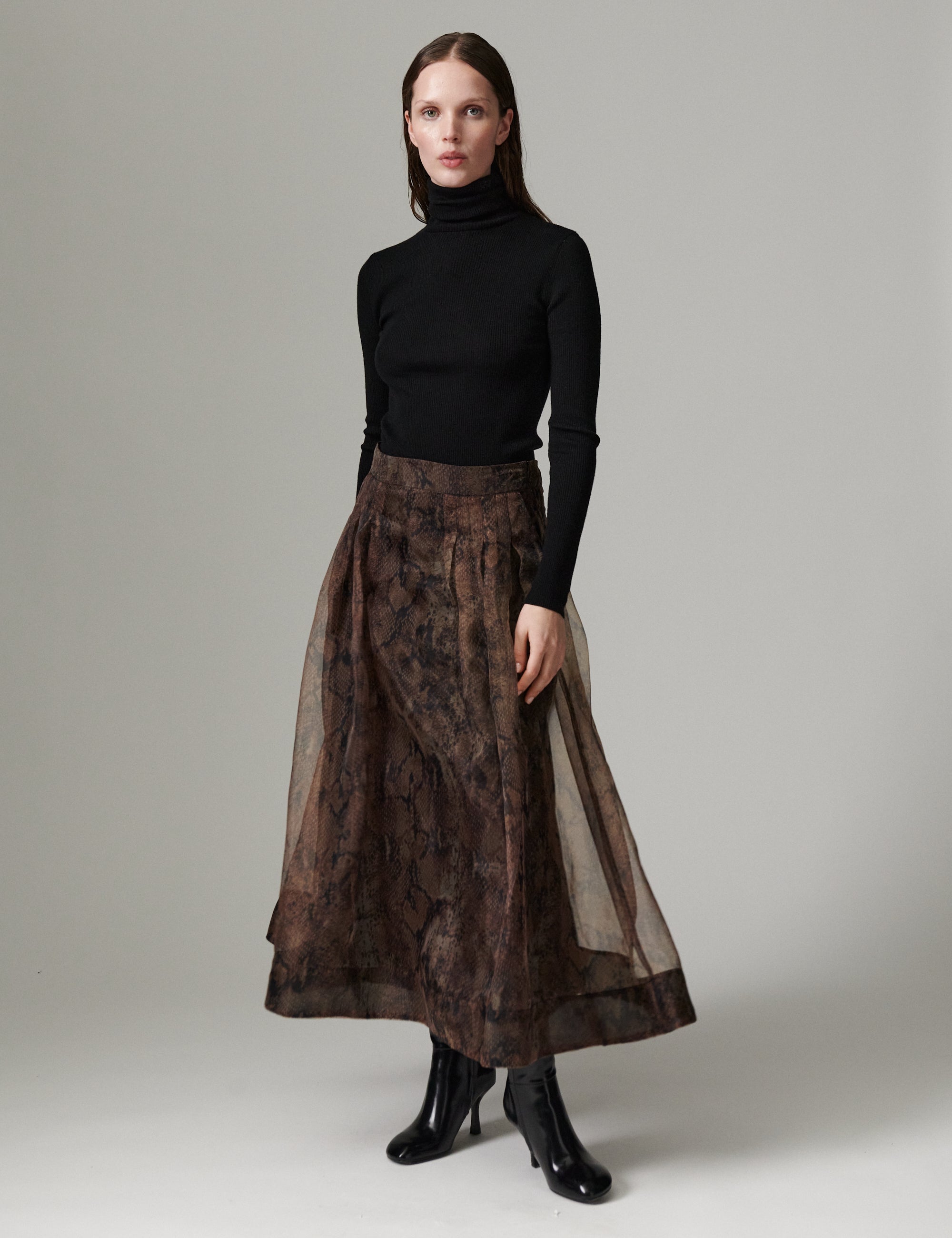 DAY Birger ét Mikkelsen DAYChai - Organza - Skirt Skirt BROWN SNAKEY