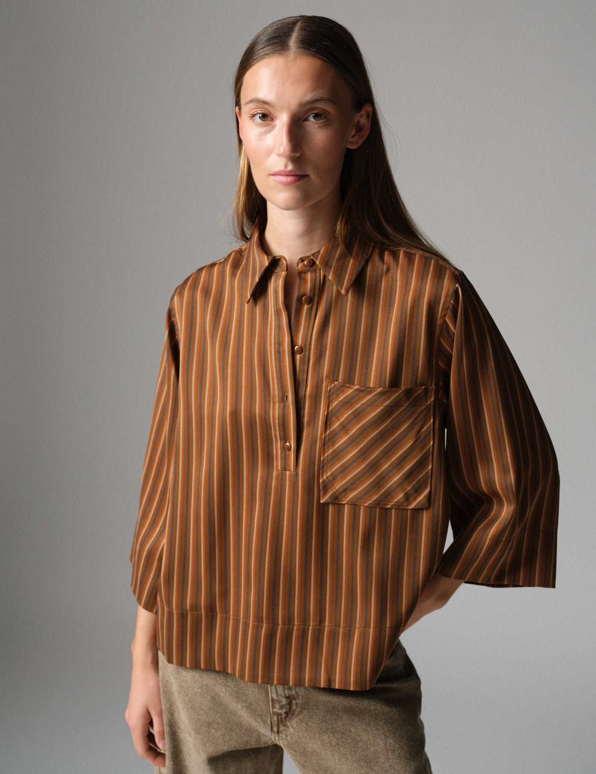 DAY Birger ét Mikkelsen DAYMira -Chic Stripes - Blouse Blouse 10083 Brown stripe