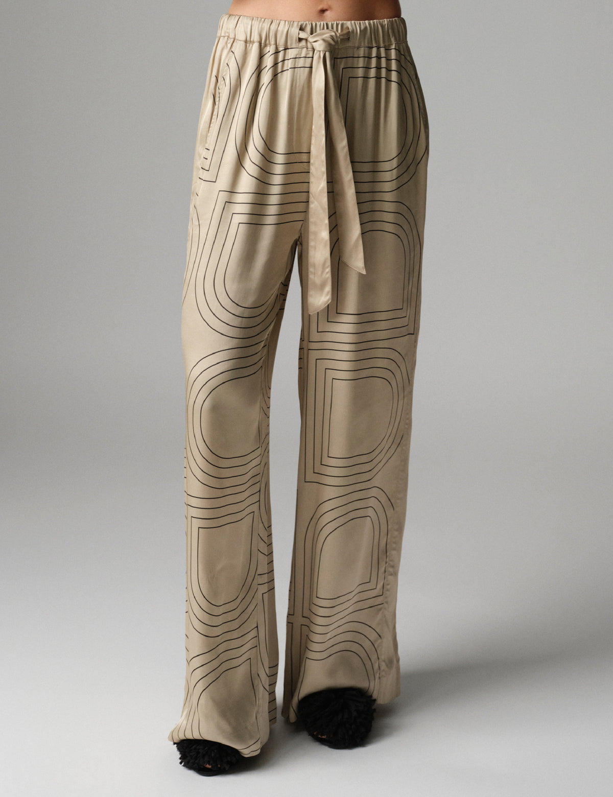 DAY Birger ét Mikkelsen DAYPosey - Fluid Viscose - Pants Pants 500191 Humus With Black