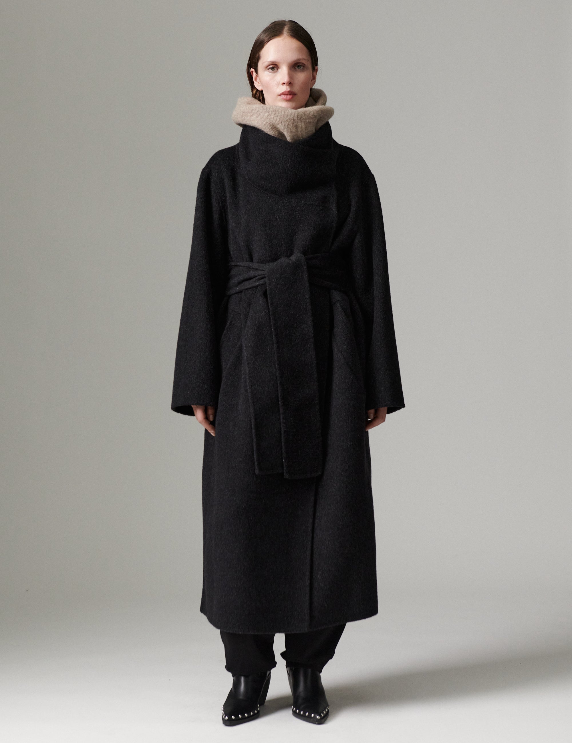 DAY Birger ét Mikkelsen DAYTeme - Bonded Soft Wool - Coat Coat 500003 Dark Grey Melange
