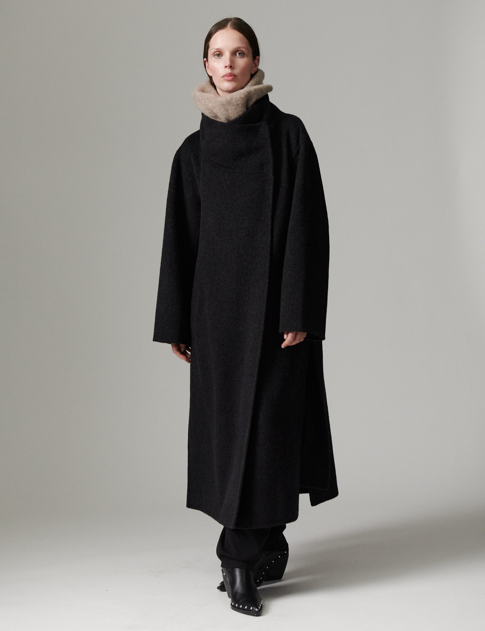 DAY Birger ét Mikkelsen DAYTeme - Bonded Soft Wool - Coat Coat 500003 Dark Grey Melange
