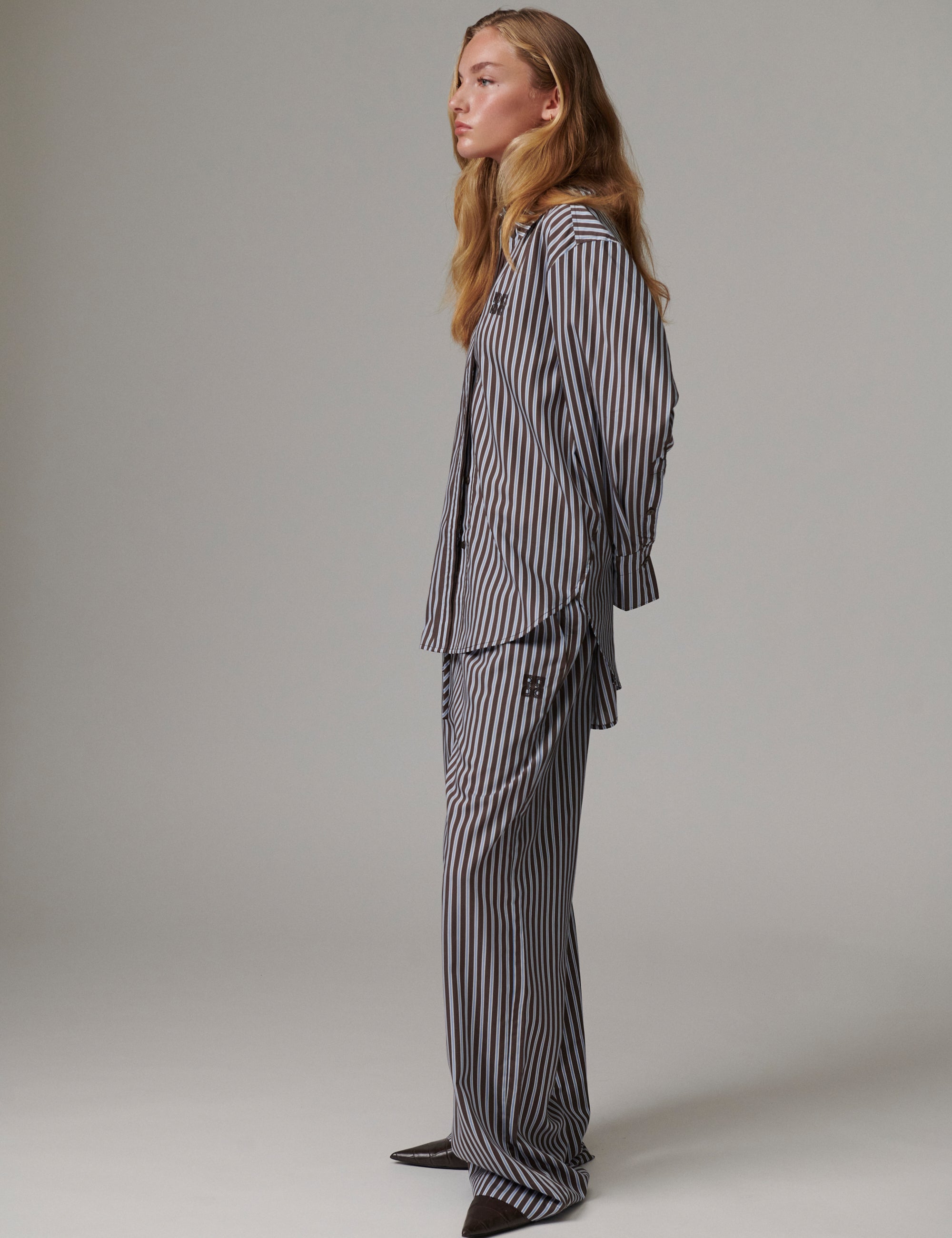 DAY Birger ét Mikkelsen DAYZoe - Daylounge Stripe - Shirt Pants 10082 Brown Stripe