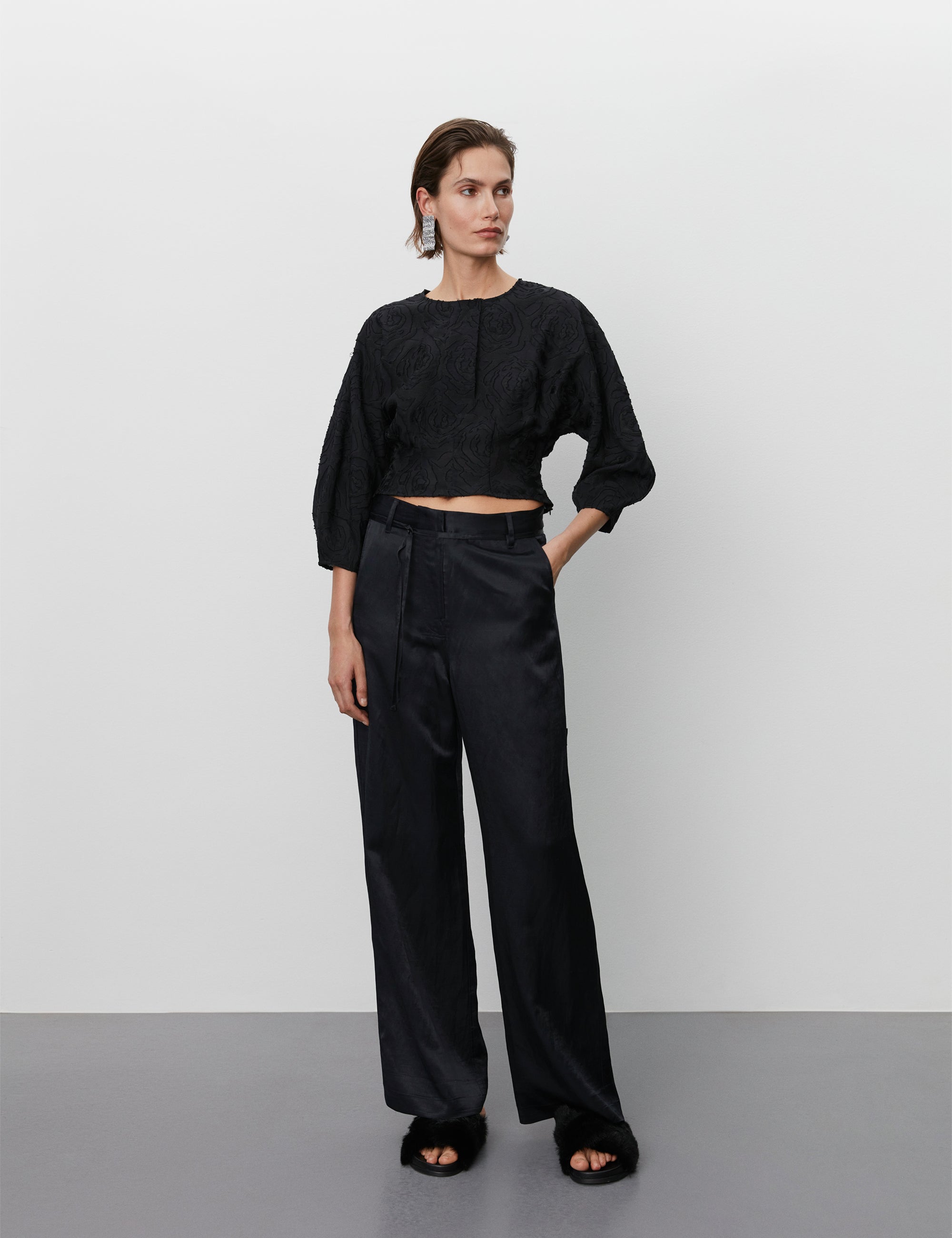 DAY Birger ét Mikkelsen David - High Shine Blend RD Pants 190303 BLACK