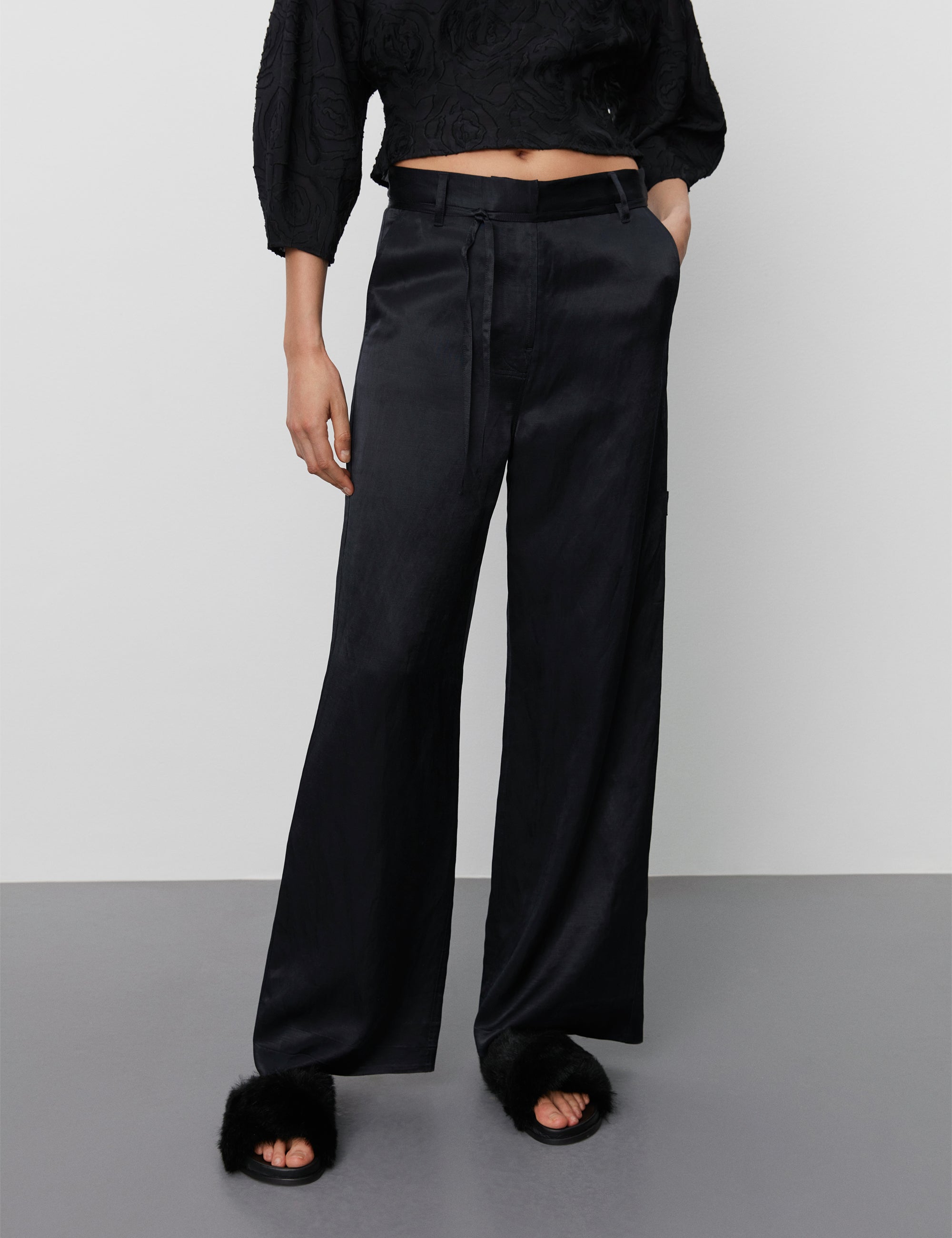 DAY Birger ét Mikkelsen David - High Shine Blend RD Pants 190303 BLACK