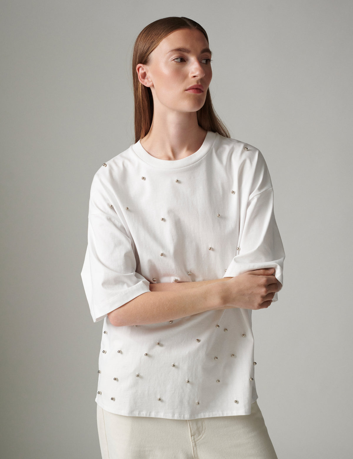 DAY Birger ét Mikkelsen DayDrew Studs - Heavy jersey - T-shirt T-shirt 110601 Bright White
