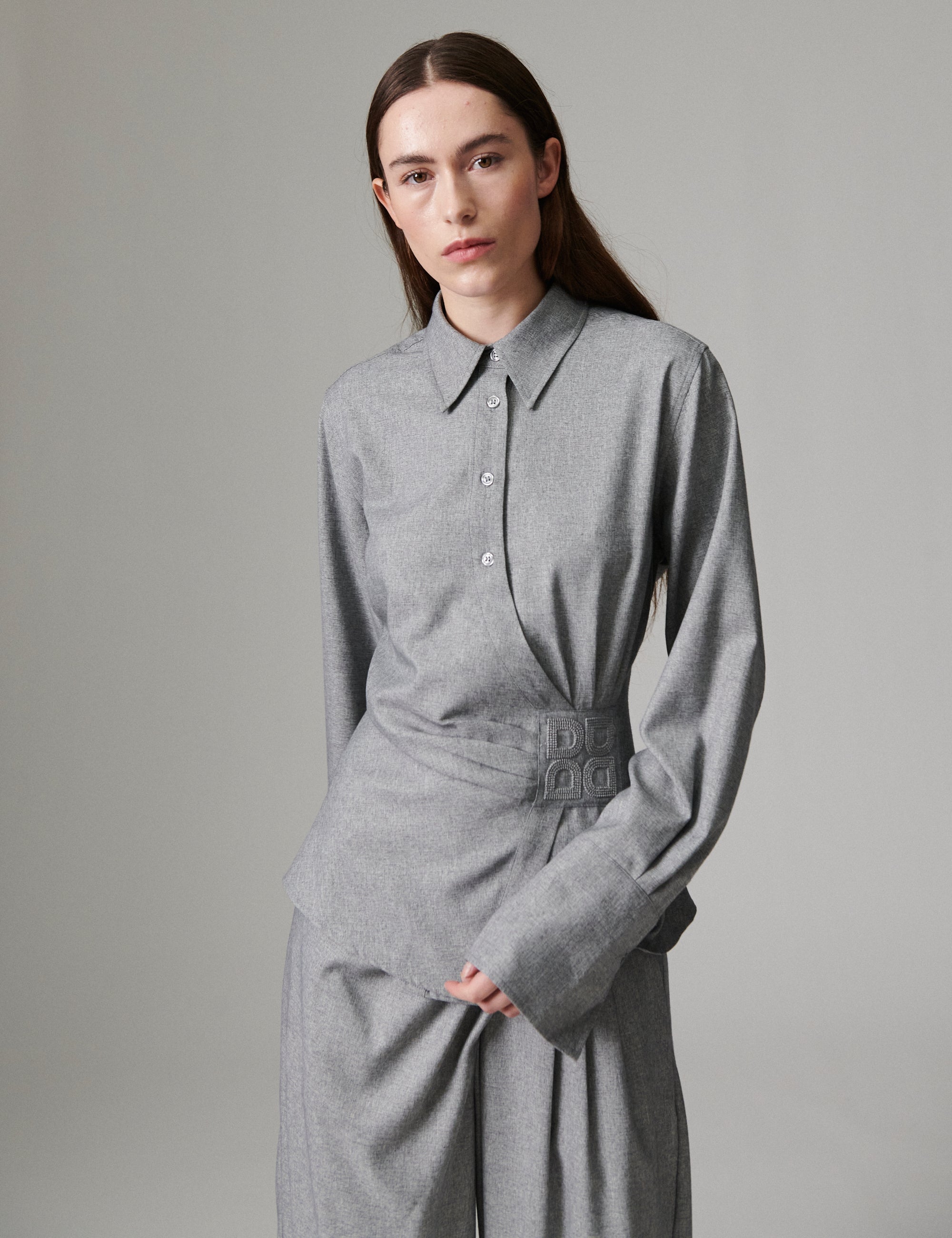 DAY Birger ét Mikkelsen Domi - Corporate Day - Blouse Blouse 500006 Medium Grey Melange