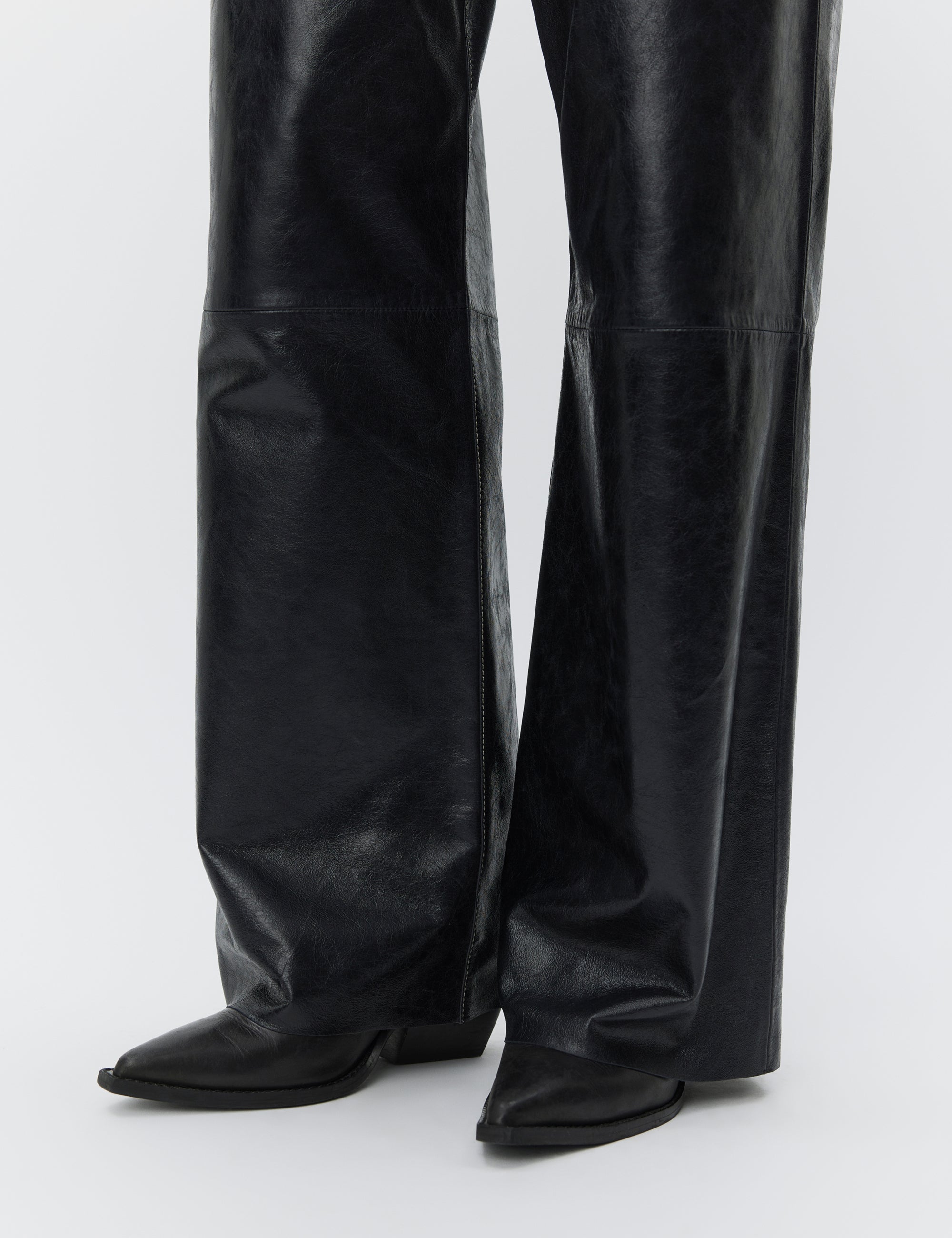 DAY Birger ét Mikkelsen Elijah - Polished Leather Pants 190303 BLACK