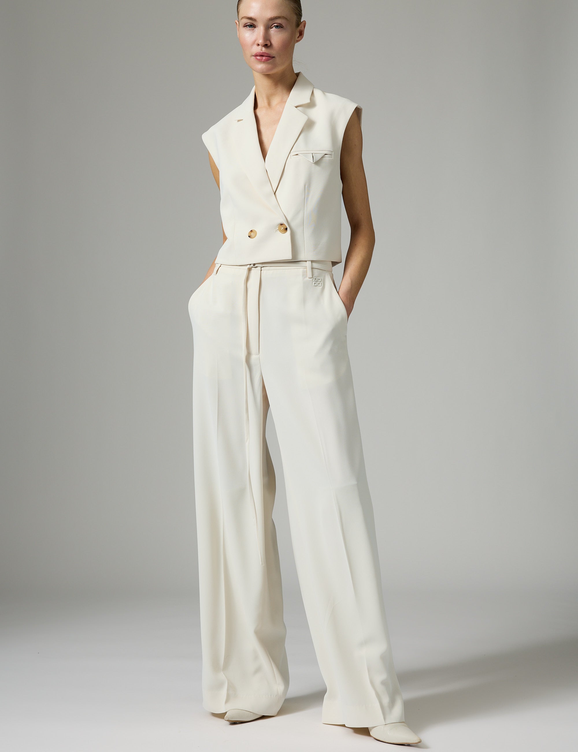 DAY Birger ét Mikkelsen Elina - Classic Gabardine Pants 01002 Ivory Shade