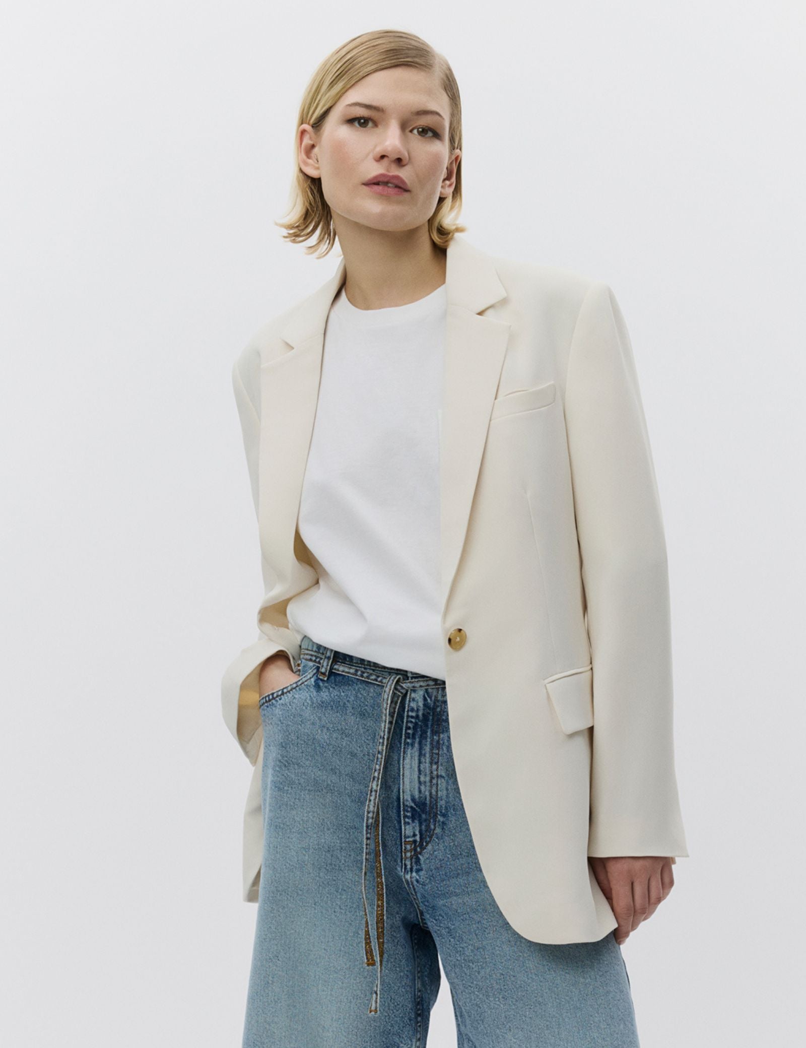 DAY Birger ét Mikkelsen Elton - Classic Gabardine Blazer 01002 Ivory Shade
