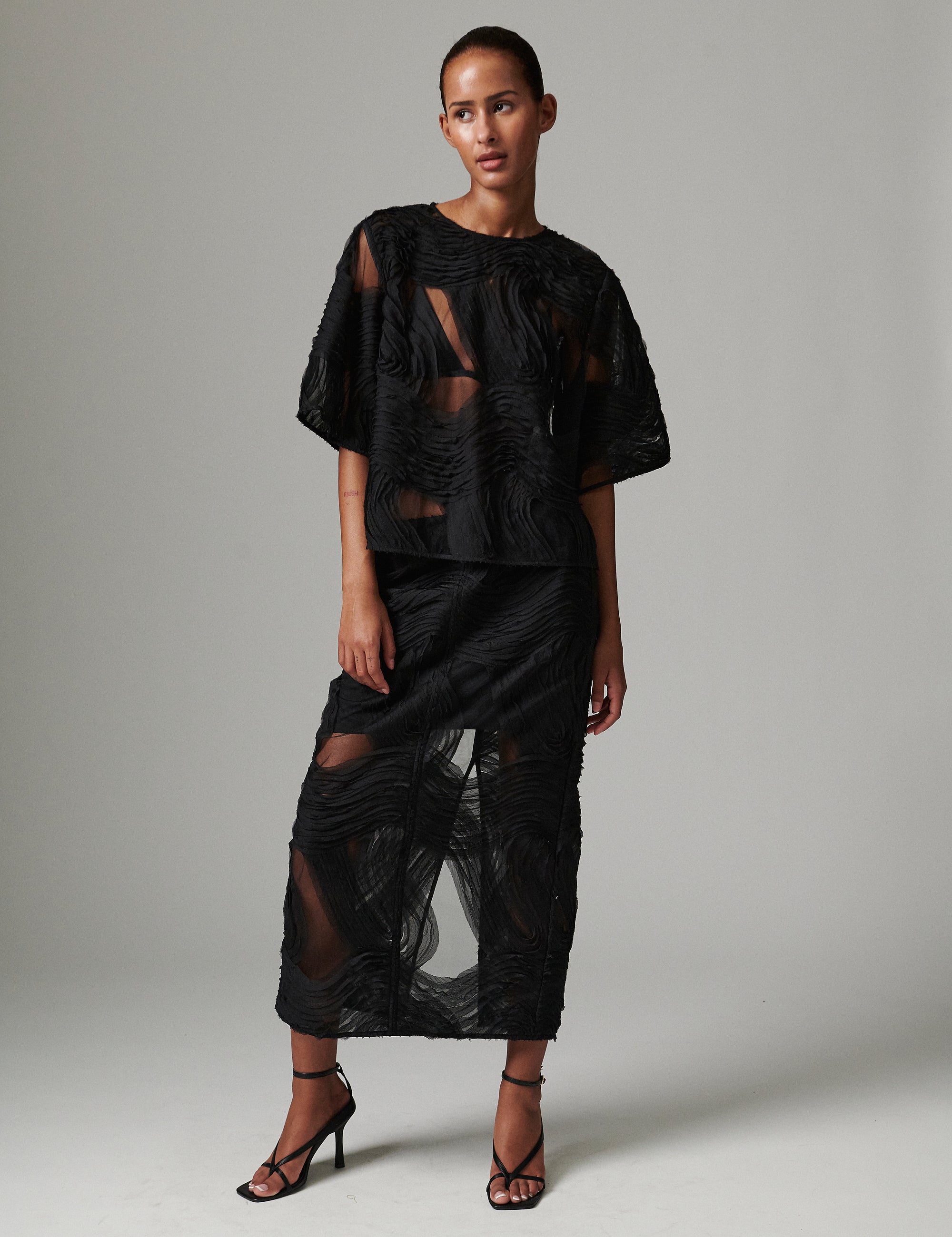 DAY Birger ét Mikkelsen Emsa - Crochet Lacy Skirt 190303 BLACK