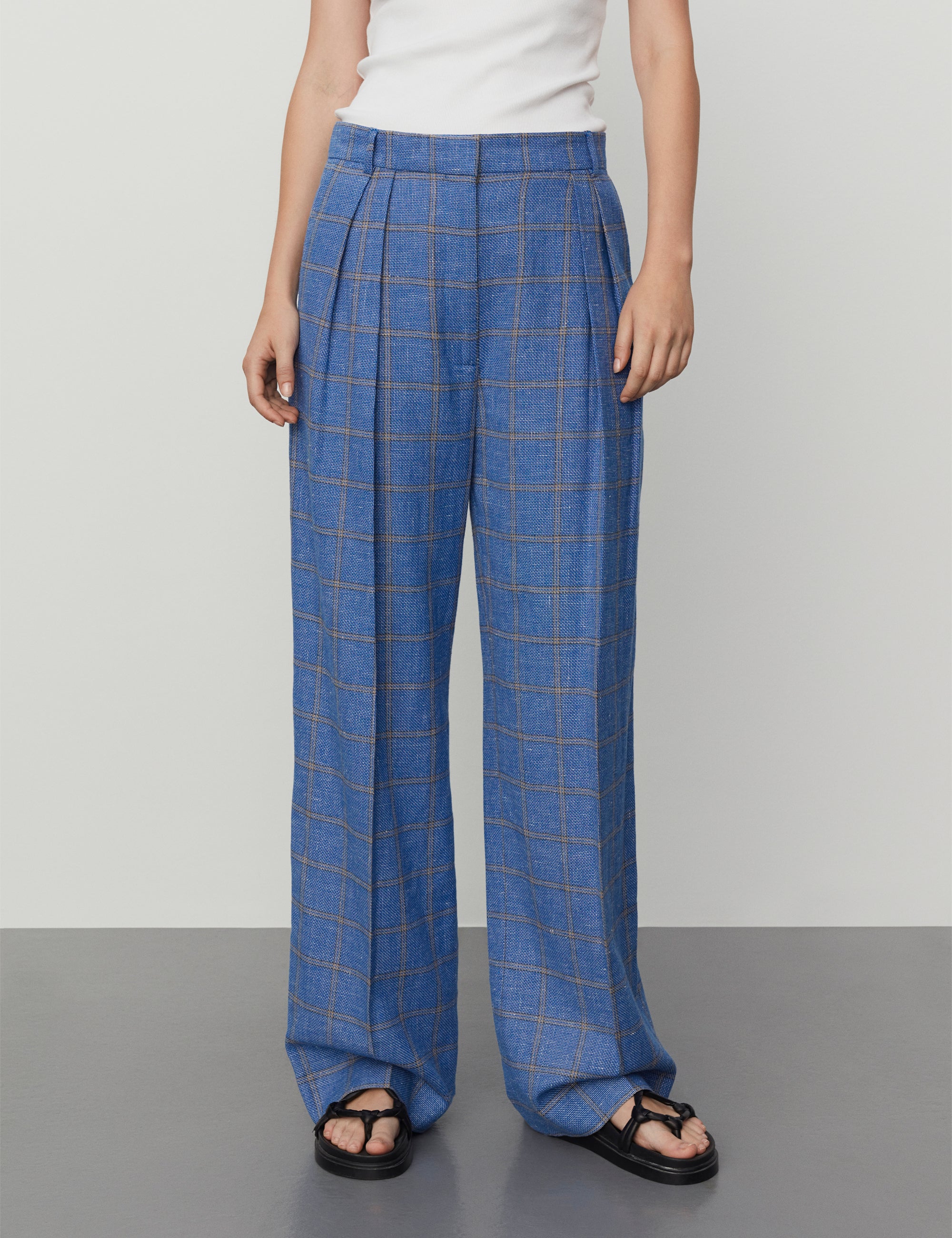 DAY Birger ét Mikkelsen Enzo - Summertime Check Pants 194045 LAPIS BLUE