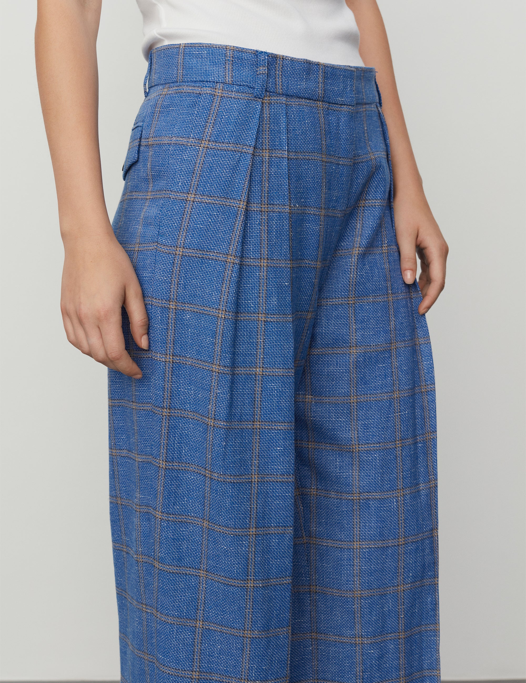 DAY Birger ét Mikkelsen Enzo - Summertime Check Pants 194045 LAPIS BLUE