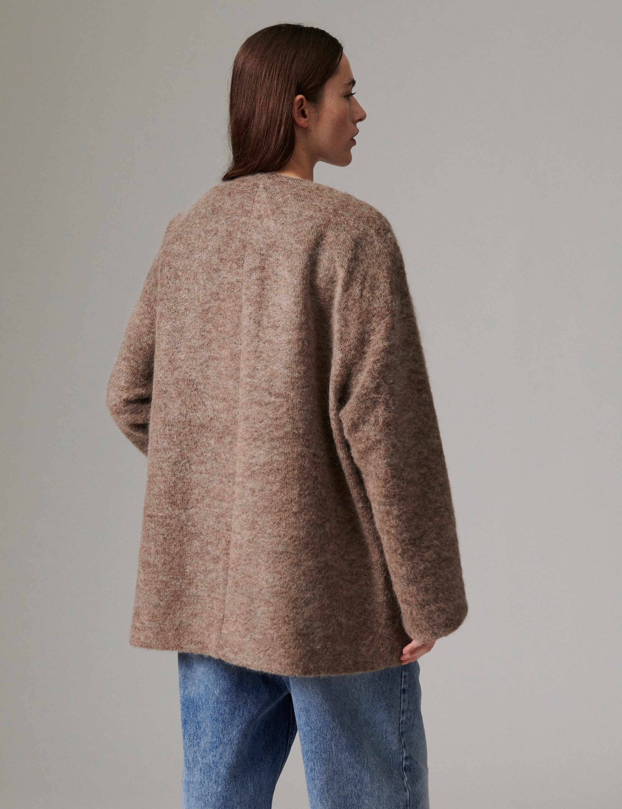 Flussy - Mohair Wool - Jacket - DARK BROWN
