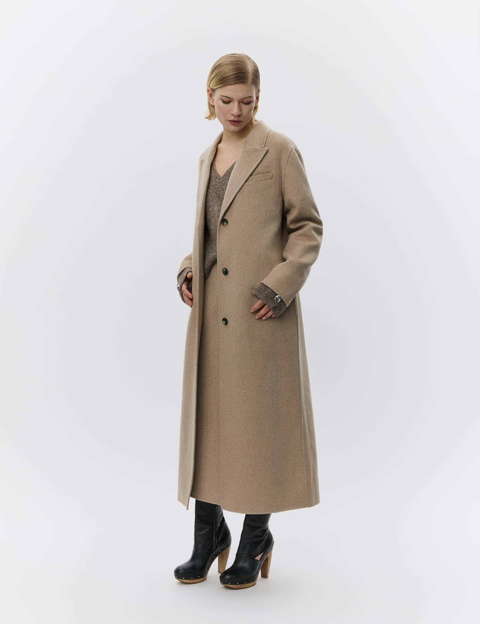 DAY Birger ét Mikkelsen Gloria - Double Faced Wool Coats 500001 BEIGE MELANGE
