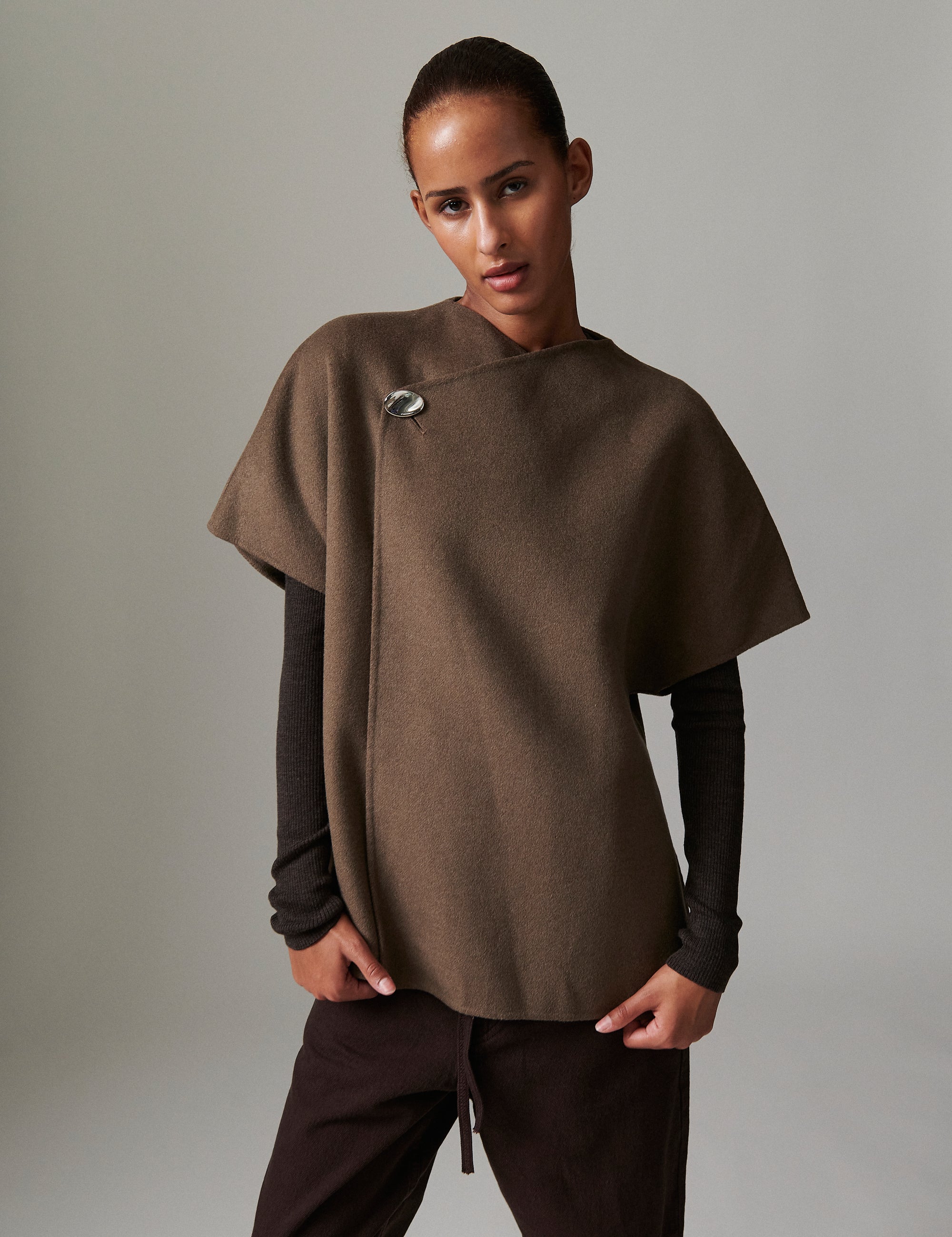 DAY Birger ét Mikkelsen Jen - Double faced Wool Waistcoat 190809. CHOCOLATE CHIP
