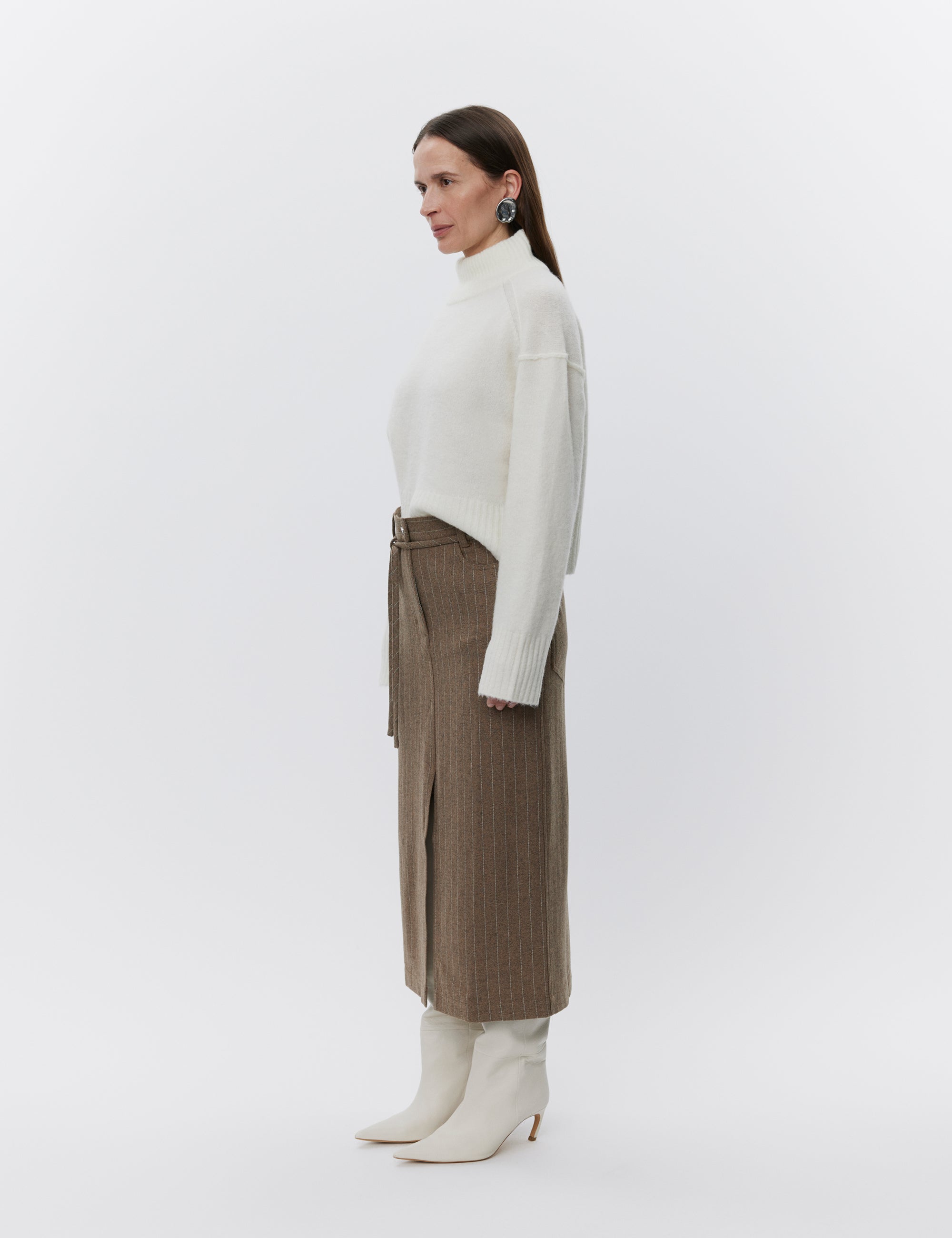 DAY Birger ét Mikkelsen Jody - Graphic Wool Stripe Skirt 190614 WREN