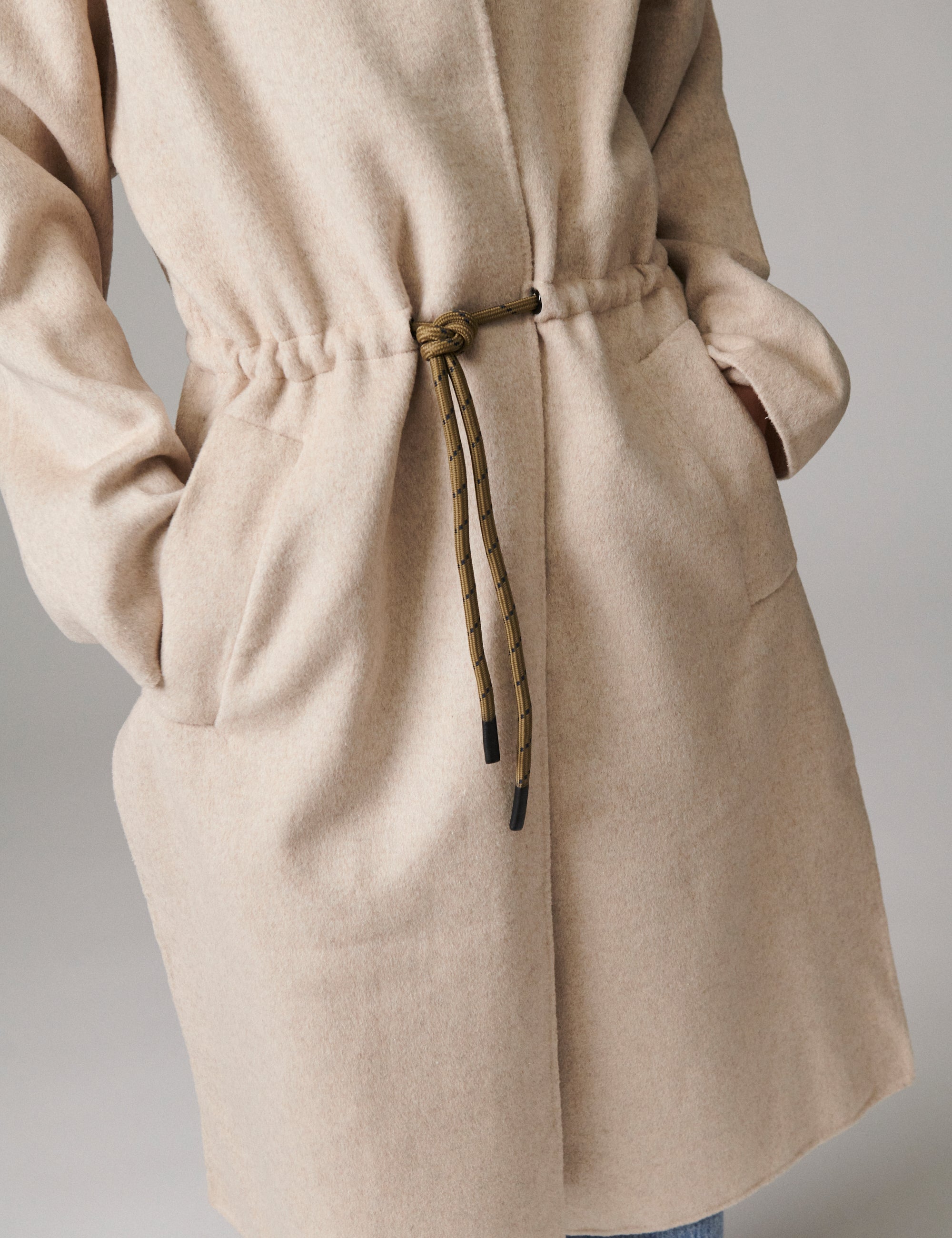 Joel - Double Faced Wool - Coat - PISTACHIO SHELL MELANGE