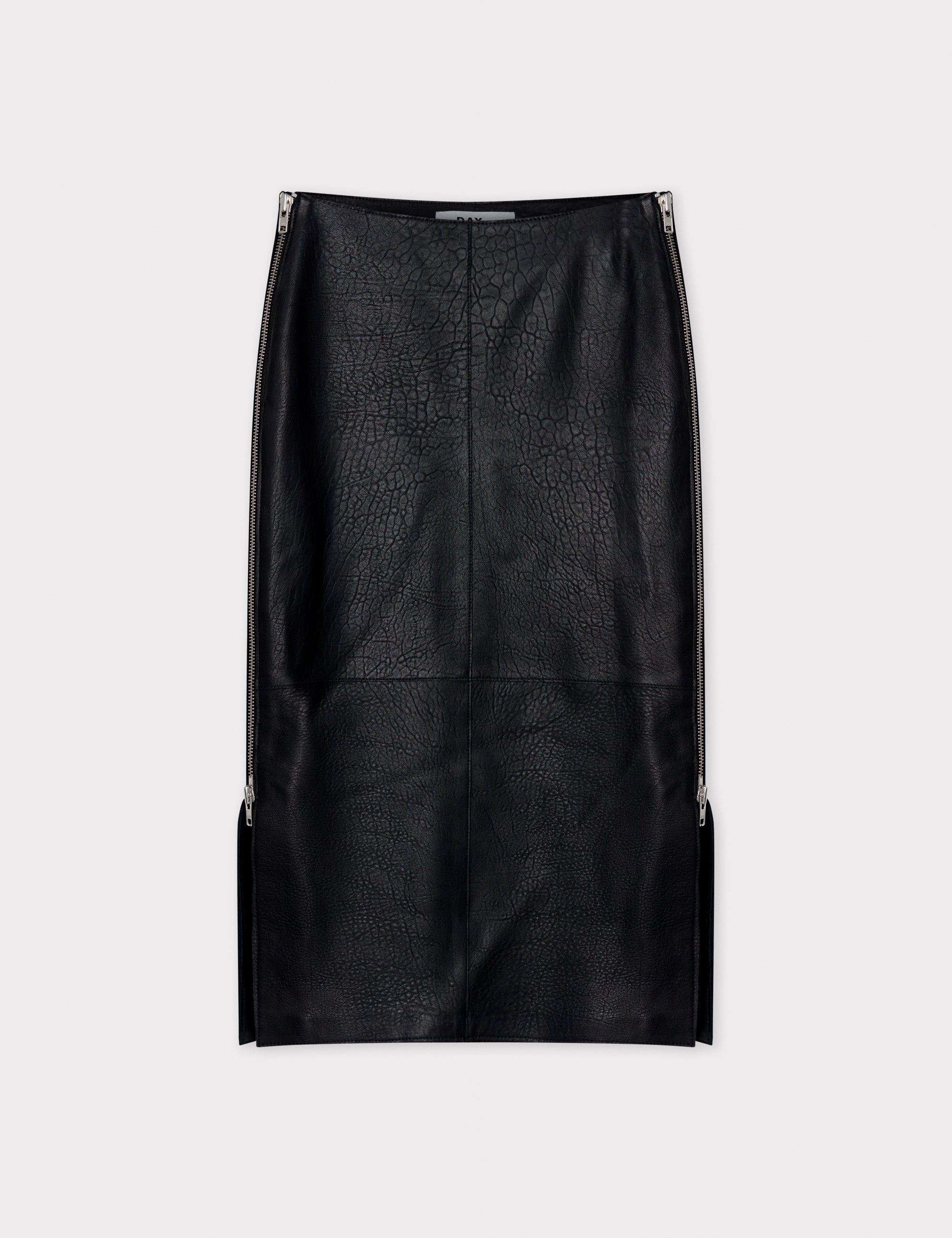 DAY Birger ét Mikkelsen Kathe - Textured Leather Skirt 190303 BLACK