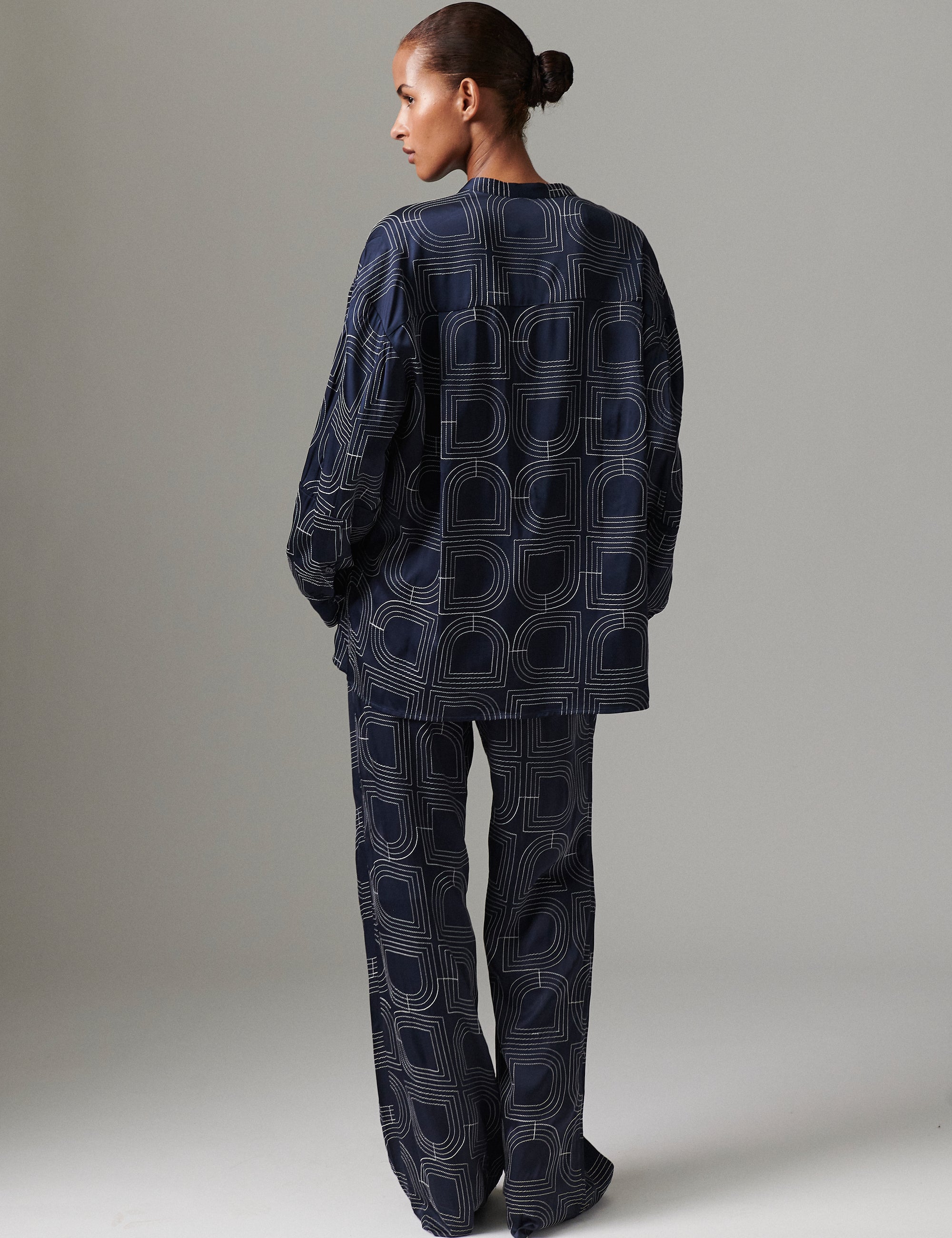 DAY Birger ét Mikkelsen Kerry - Fluid Viscose Stitch Shirts & Blouses 194020 DARK SAPPHIRE.