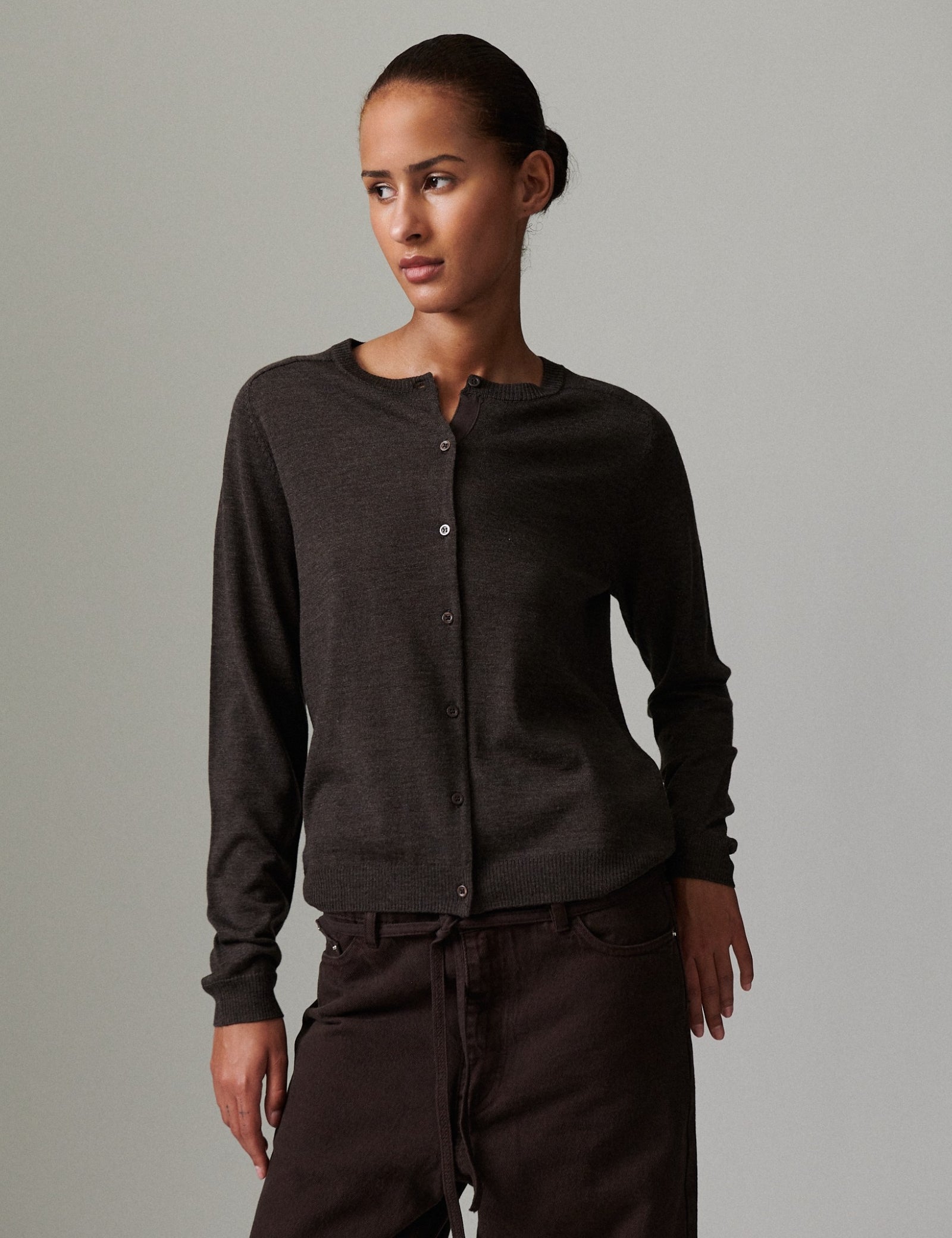 DAY Birger ét Mikkelsen Luna - Daily Elements Cardigan 500180 Expresso Melange