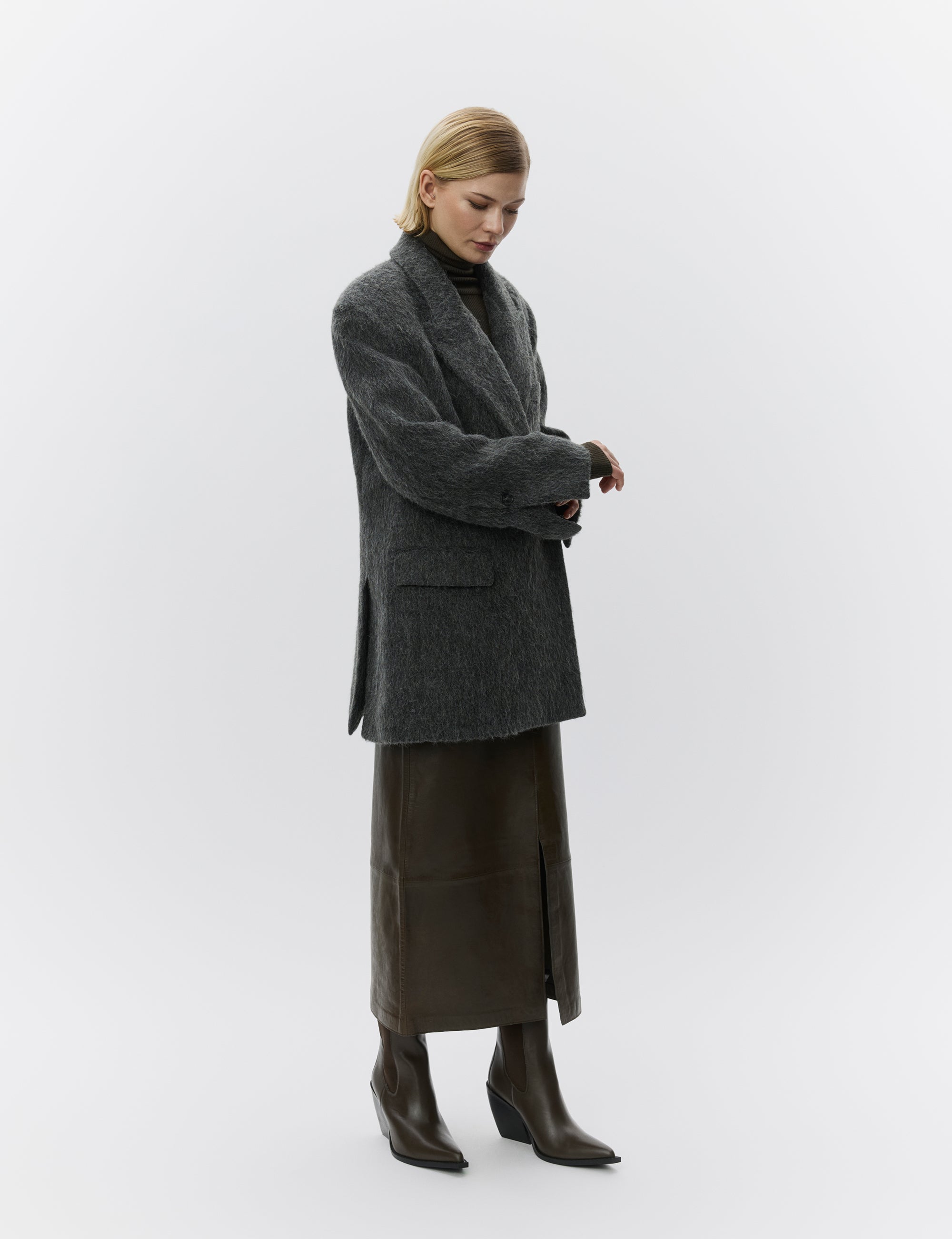 DAY Birger ét Mikkelsen Madrid - Hairy Wool Coats 500006 MEDIUM GREY MELANGE