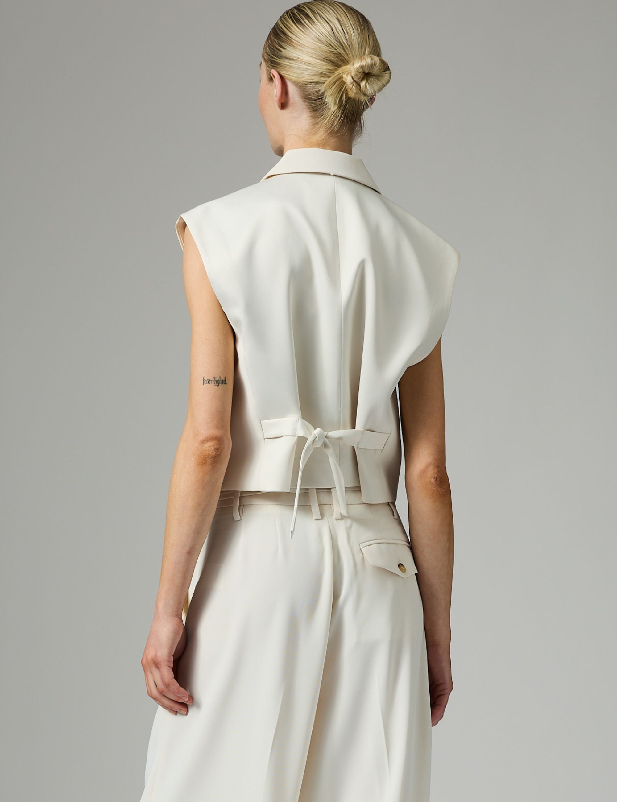 DAY Birger ét Mikkelsen Marnie - Classic Gabardine Waistcoat 01002 Ivory Shade