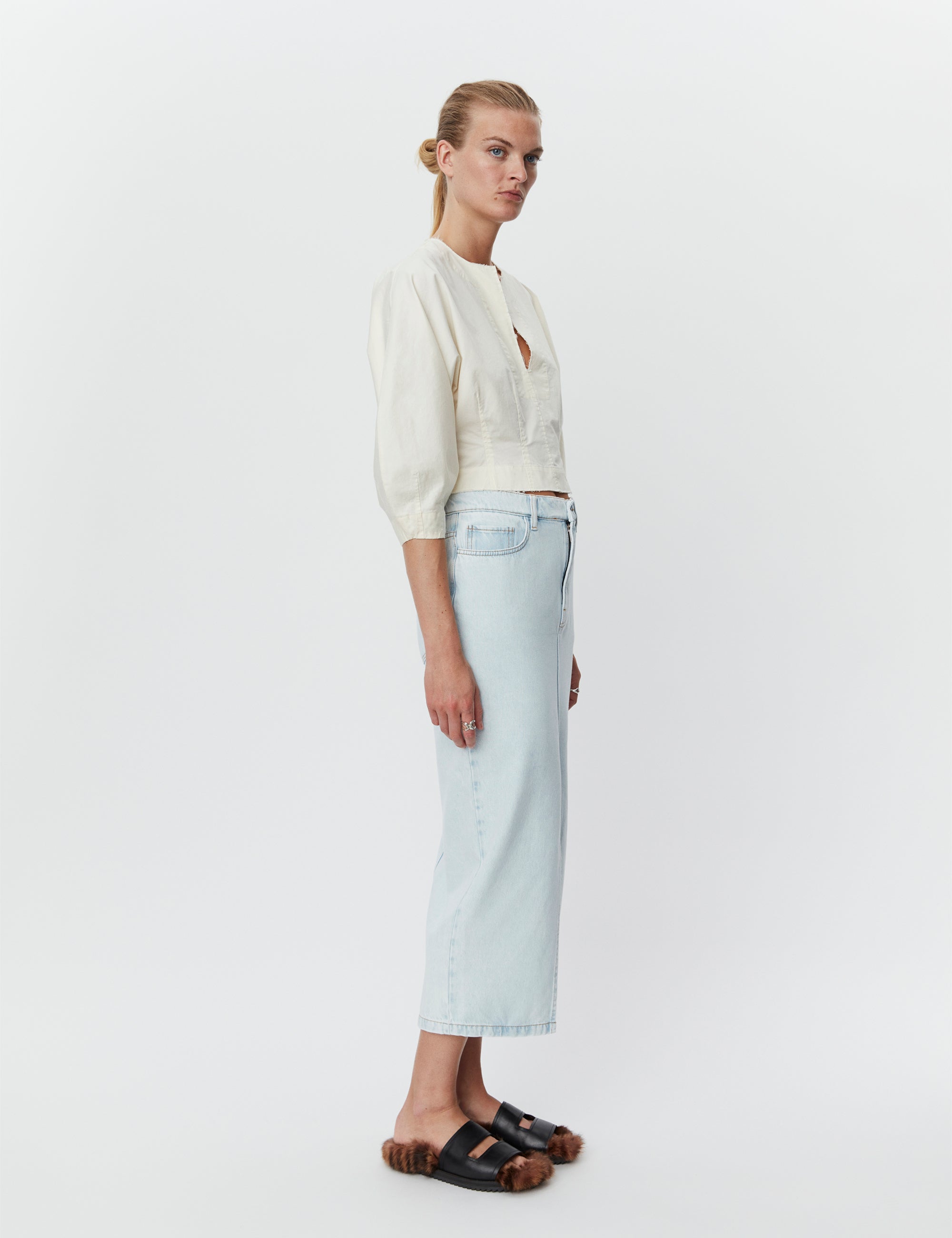 DAY Birger ét Mikkelsen Niki - Soft Bleached Denim Skirt 500035 BLEACHED WHITE