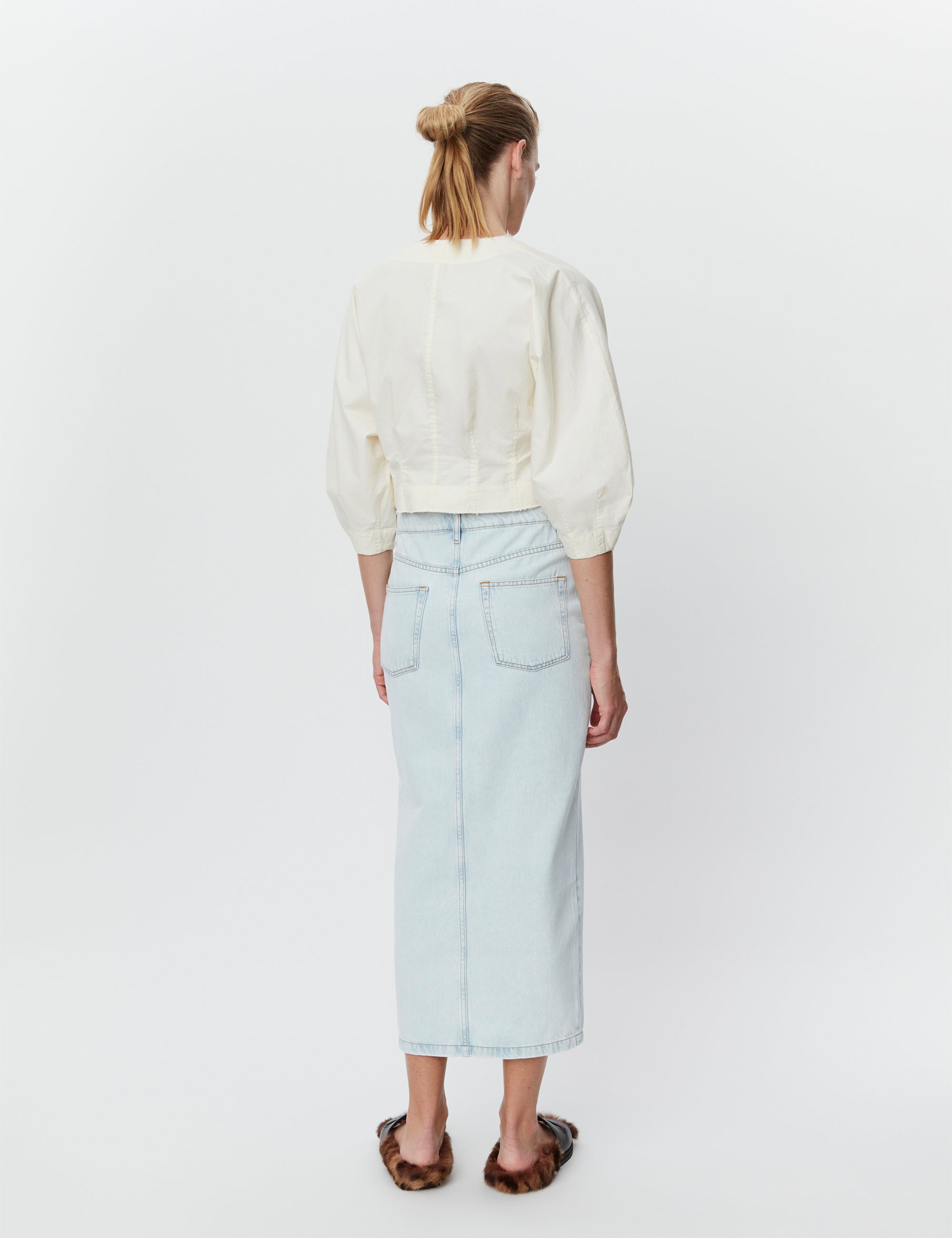 DAY Birger ét Mikkelsen Niki - Soft Bleached Denim Skirt 500035 BLEACHED WHITE