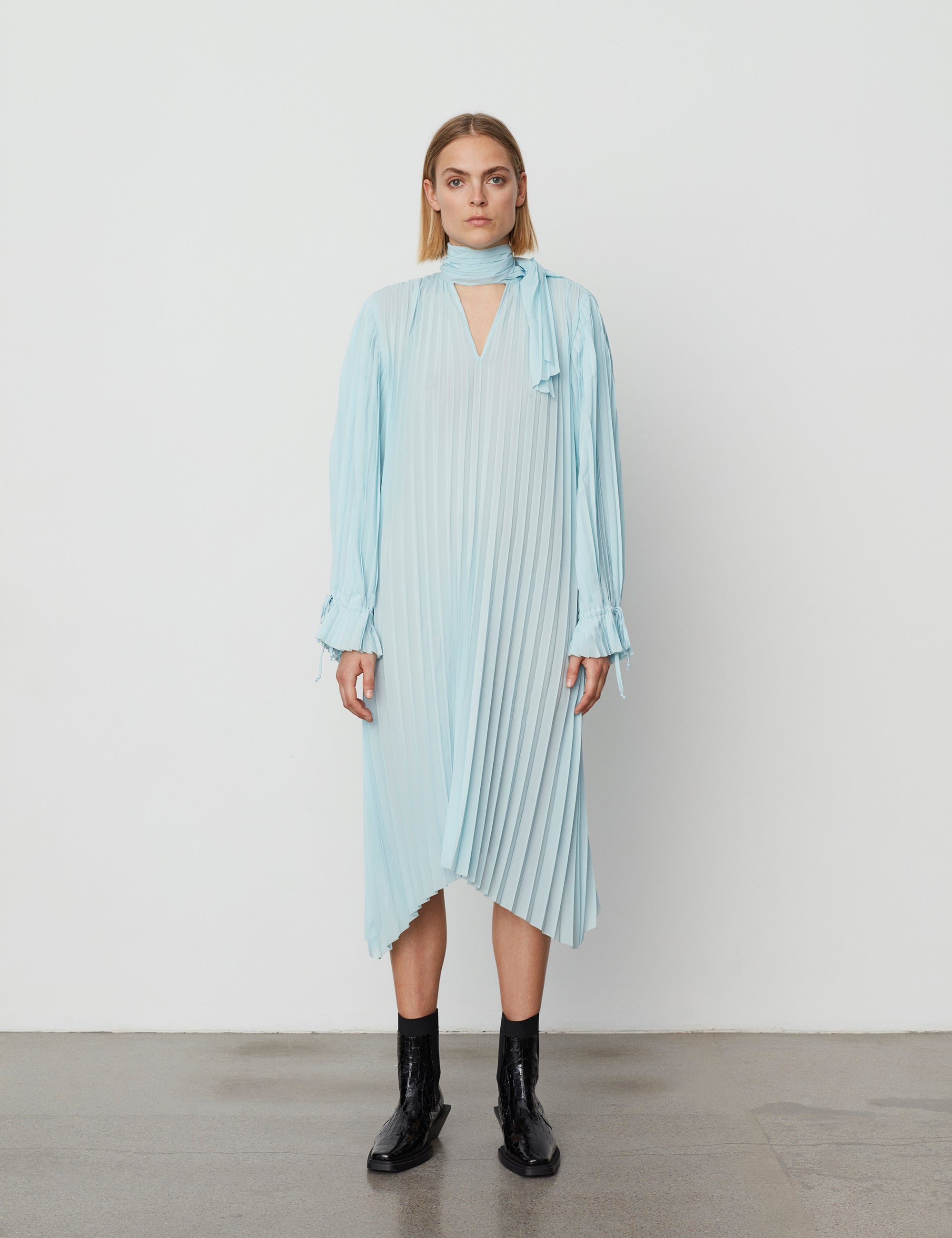 DAY Birger ét Mikkelsen Oscar - Solid Plissé Dress 134409 BLUE GLOW