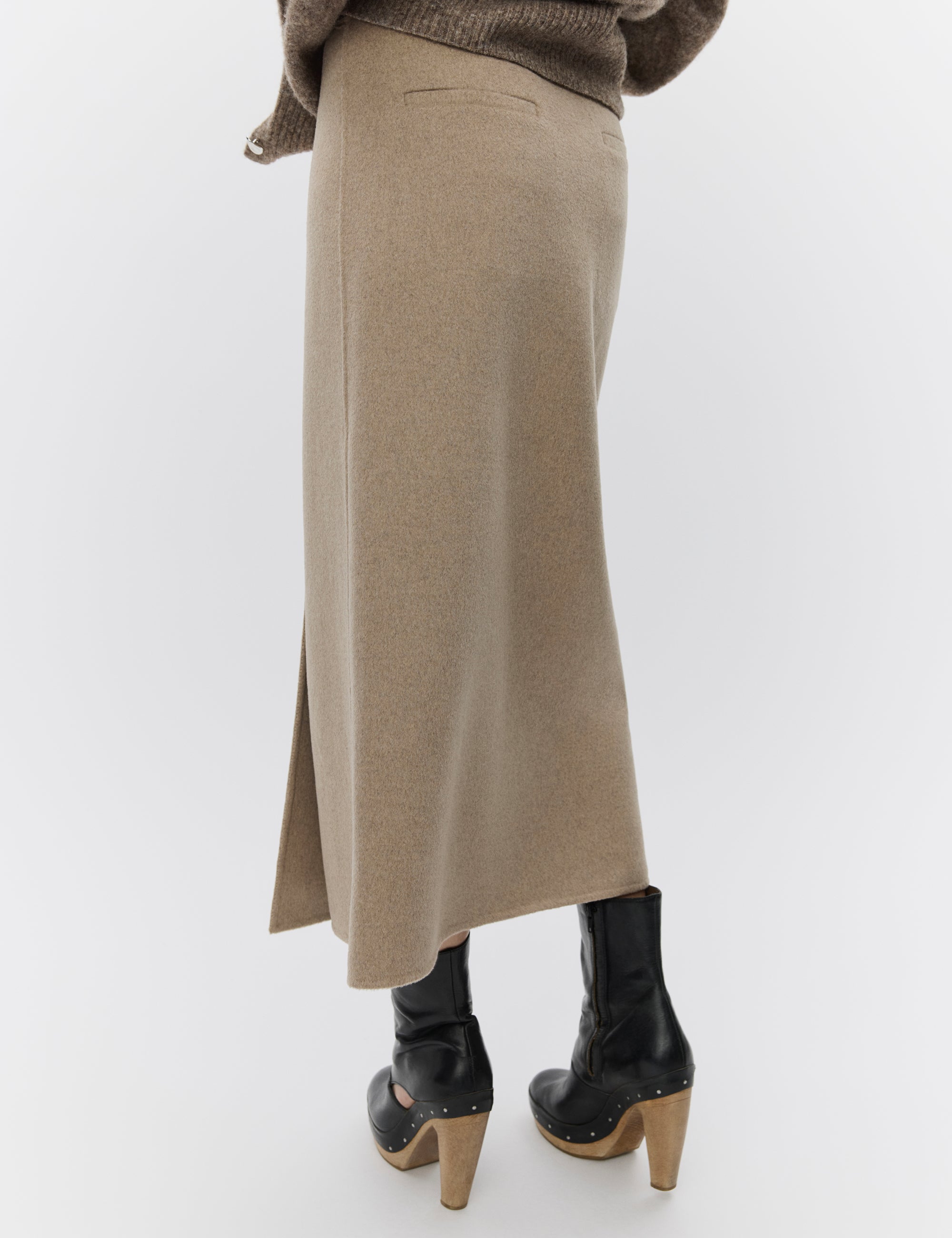 DAY Birger ét Mikkelsen Pepper - Double Faced Wool Skirt 500001 BEIGE MELANGE