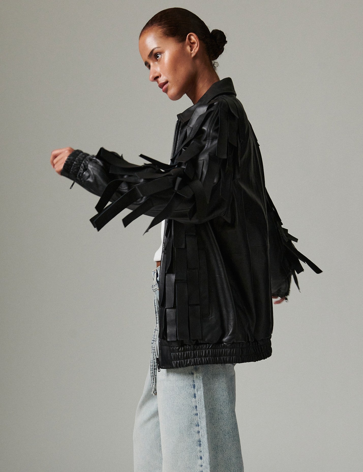 DAY Birger ét Mikkelsen Rafia - Soft Lamb Leather Jackets 190303 BLACK