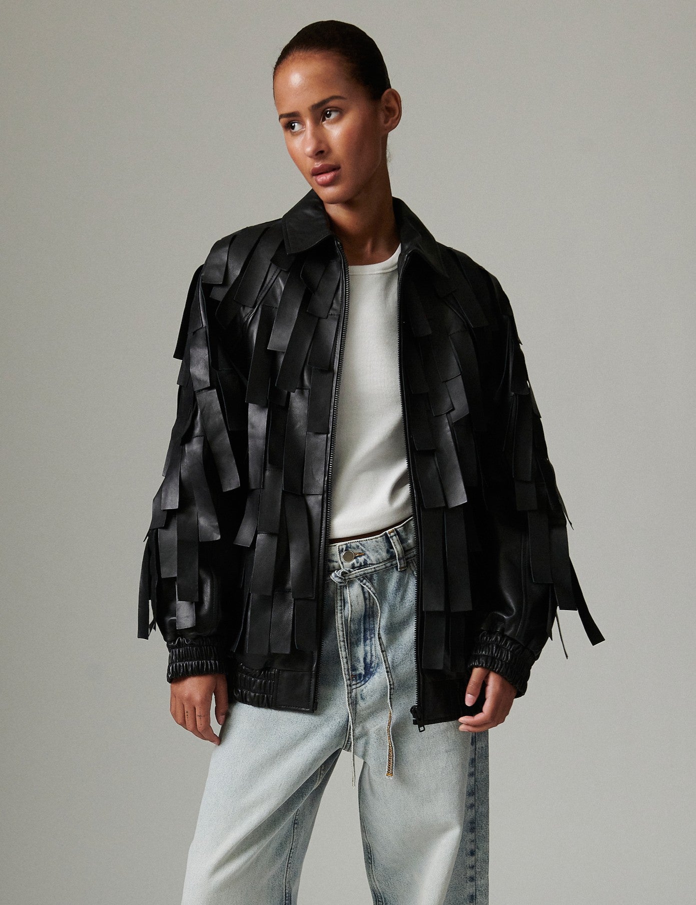 DAY Birger ét Mikkelsen Rafia - Soft Lamb Leather Jackets 190303 BLACK