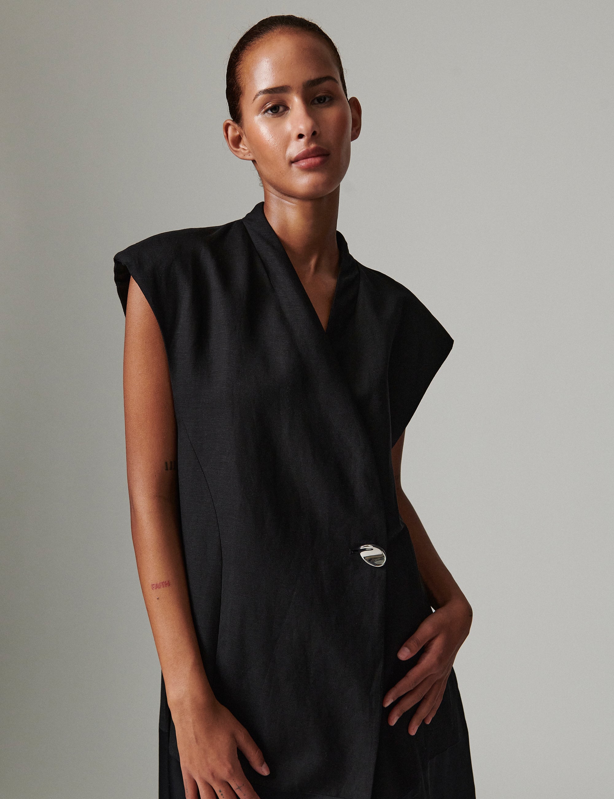 DAY Birger ét Mikkelsen Rorina - Contrast Linen - Vest Vest 190303 Black