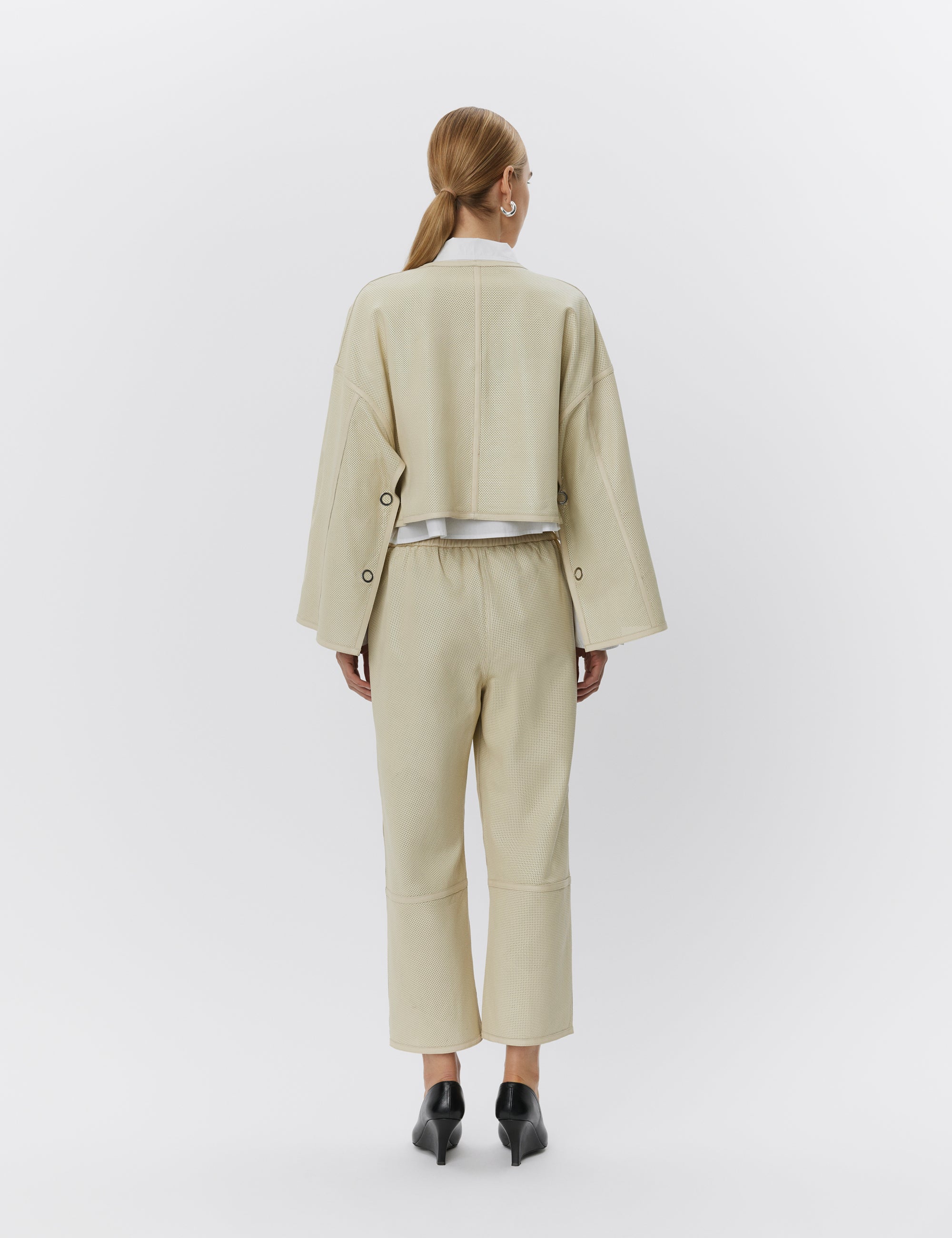 DAY Birger ét Mikkelsen Sally - Perforated Leather Shirts & Blouses 120110 PISTACHIO SHELL.