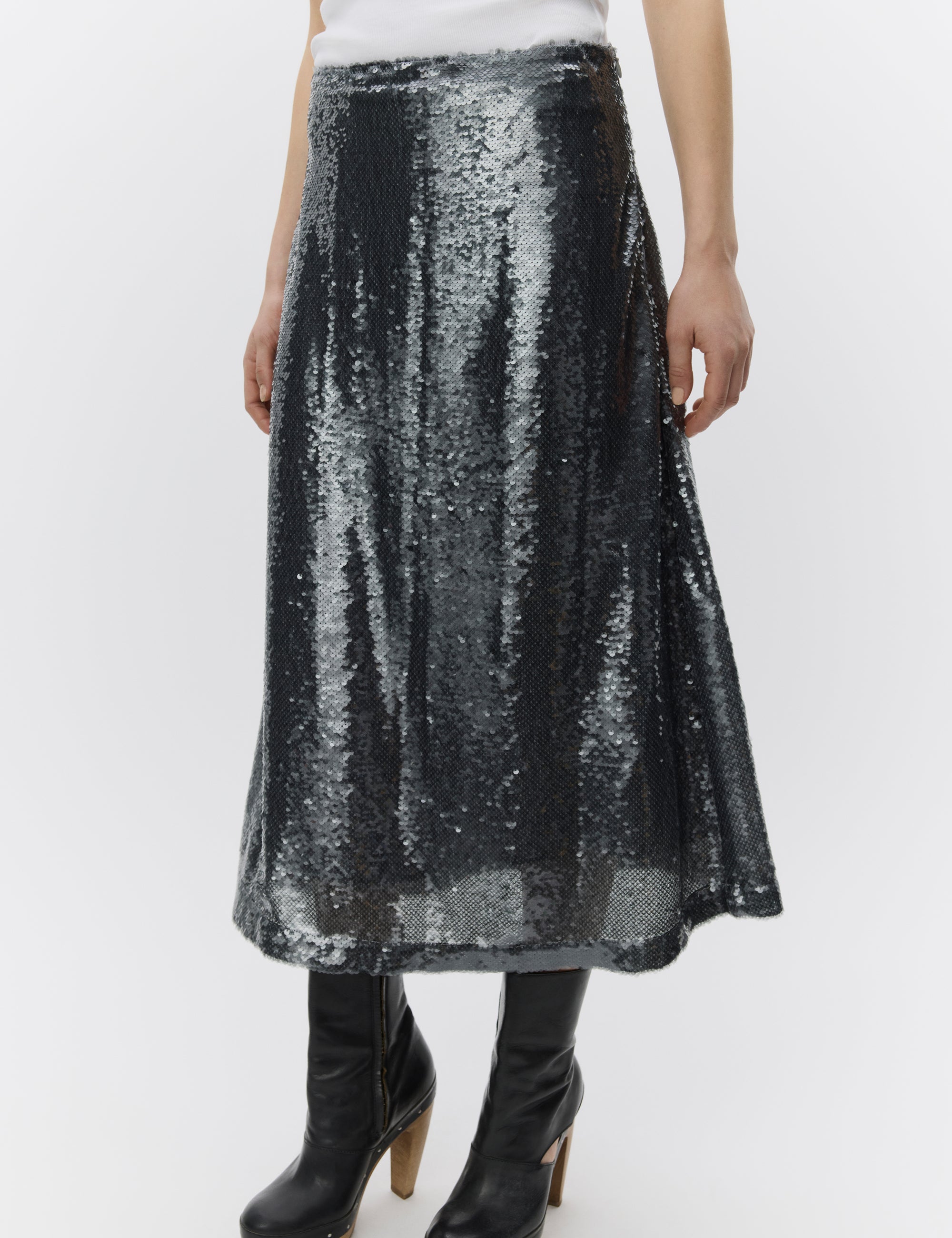 DAY Birger ét Mikkelsen Sarit - Sequins Skirt 500091 SILVER MIX