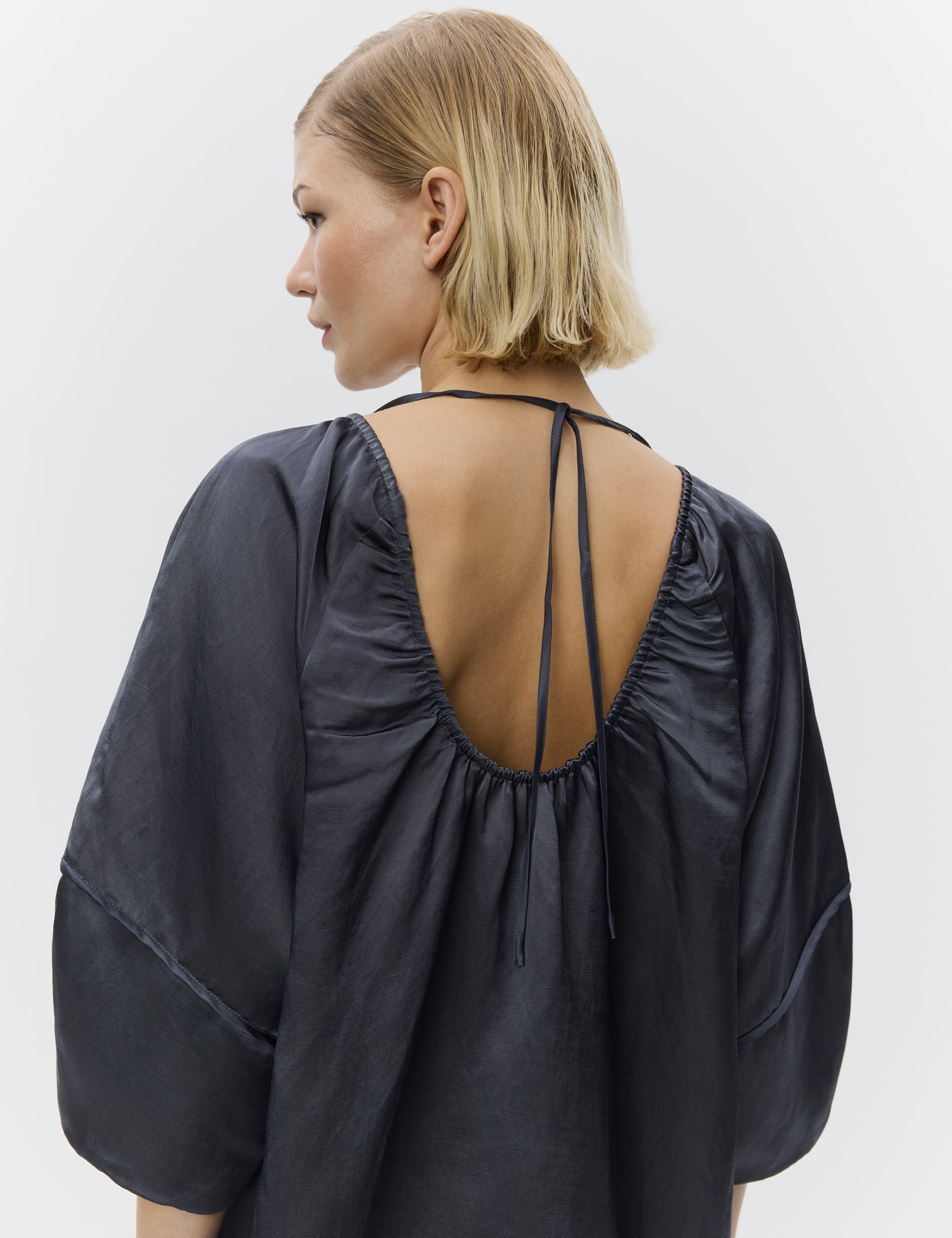 DAY Birger ét Mikkelsen Skyler - High Shine Blend Tops & T-Shirts 194104 EBONY