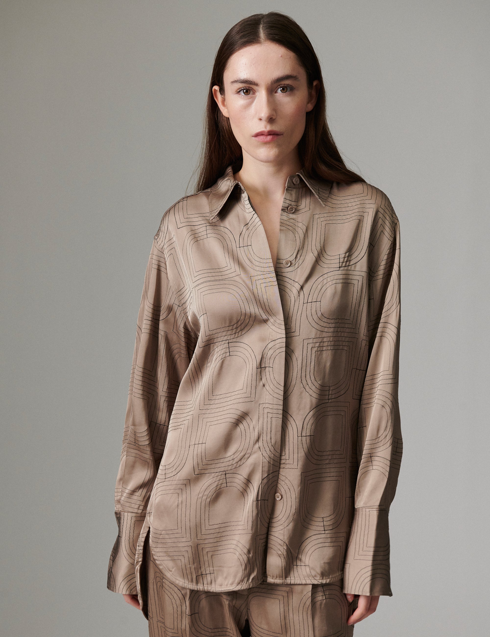 DAY Birger ét Mikkelsen Stella- Fluid Viscose Stitch - Shirt Shirt 181112 Walnut