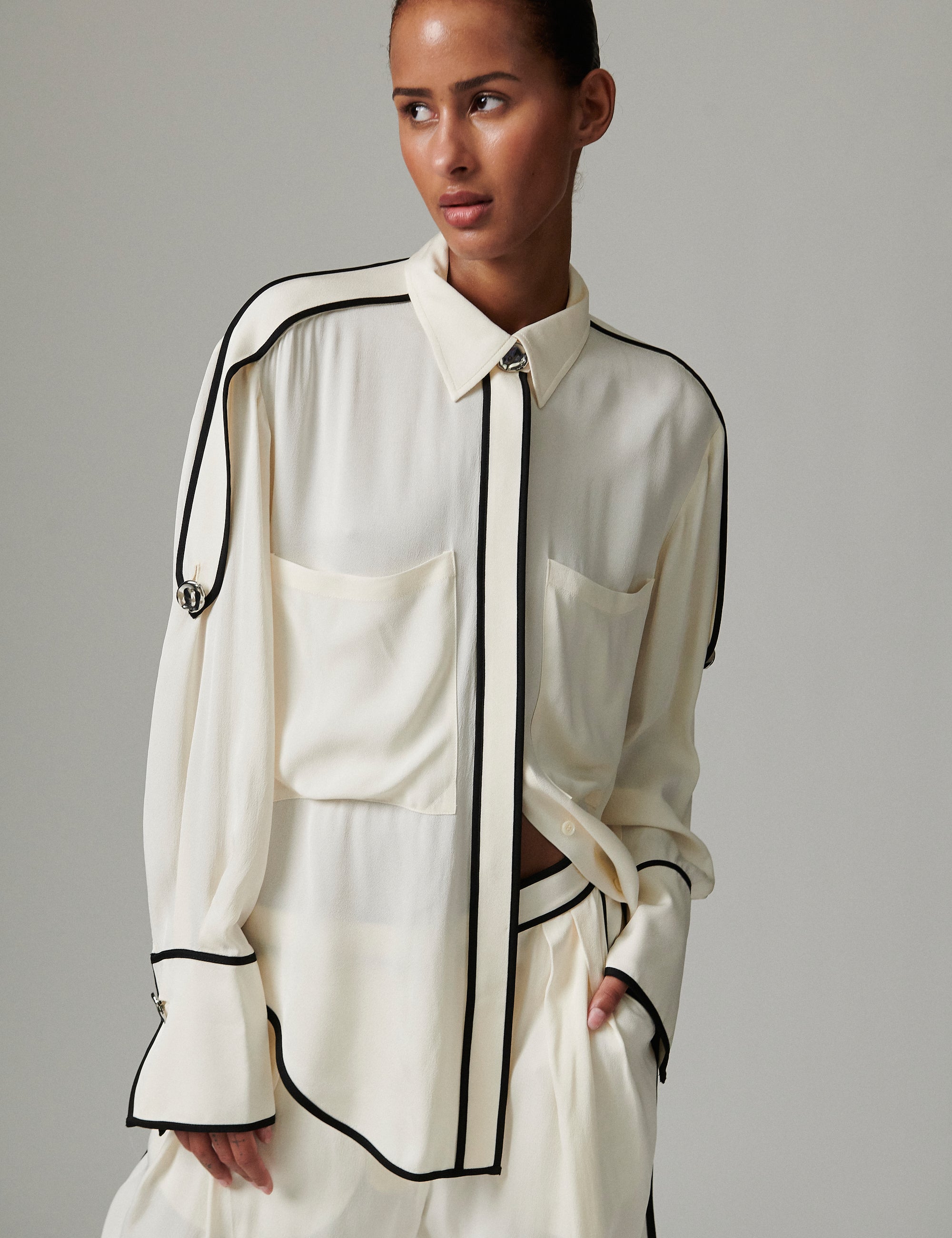 DAY Birger ét Mikkelsen Stello - Matte Crepe - Shirt Shirts & Blouses 110605 Jet Stream
