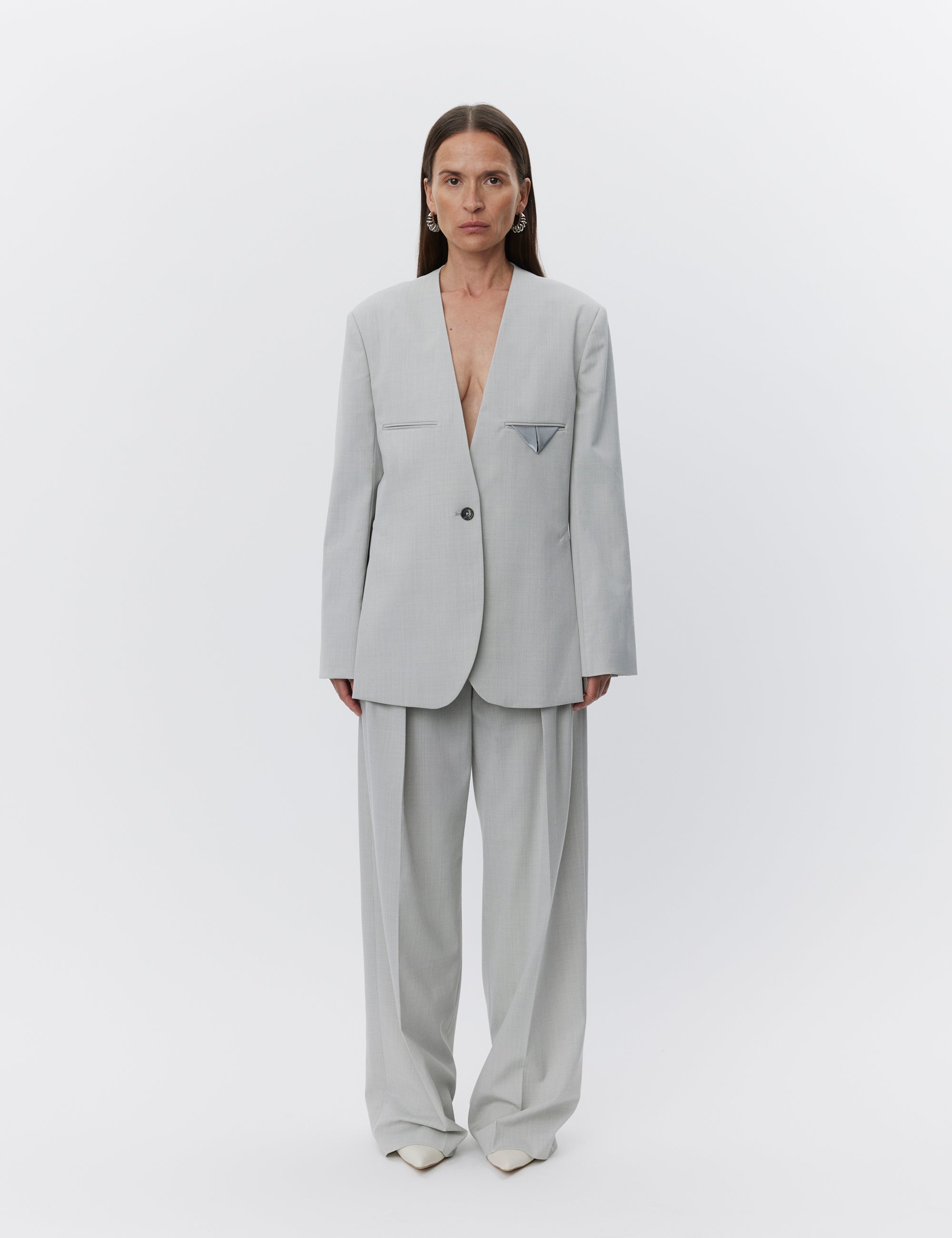 DAY Birger ét Mikkelsen Suzette - Classic Wool Blend Blazer 500132 MISTY BLUE MELANGE
