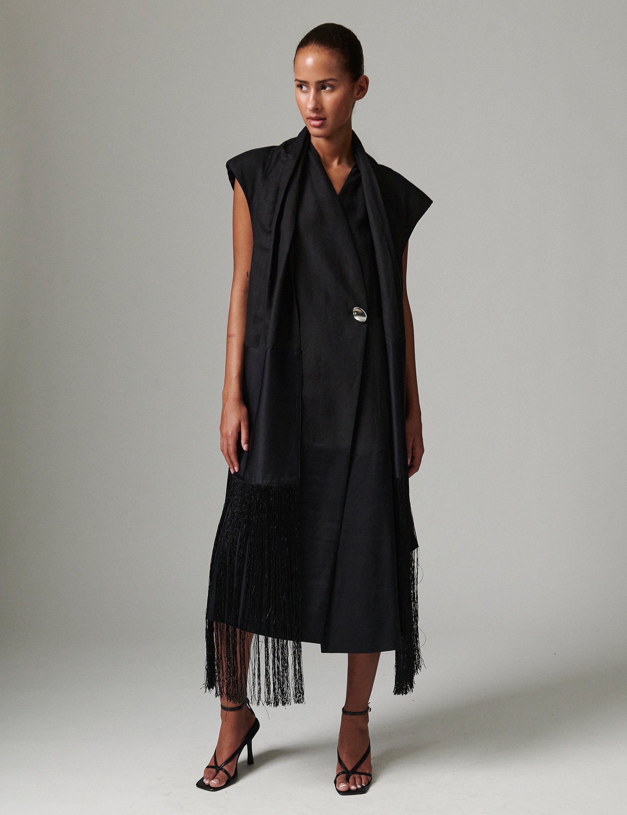 DAY Birger ét Mikkelsen Tory - Contrast Linen Scarves 190303 BLACK